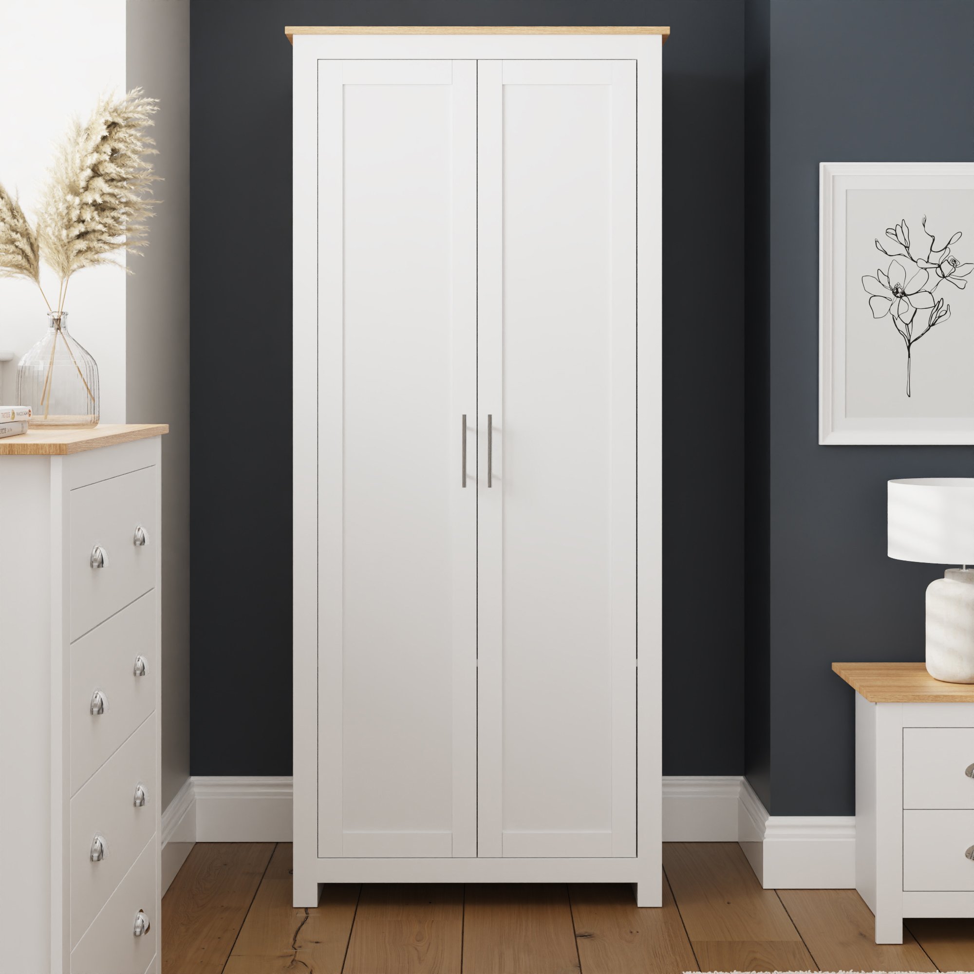 GFW Lancaster 2 Door Wardrobe - White