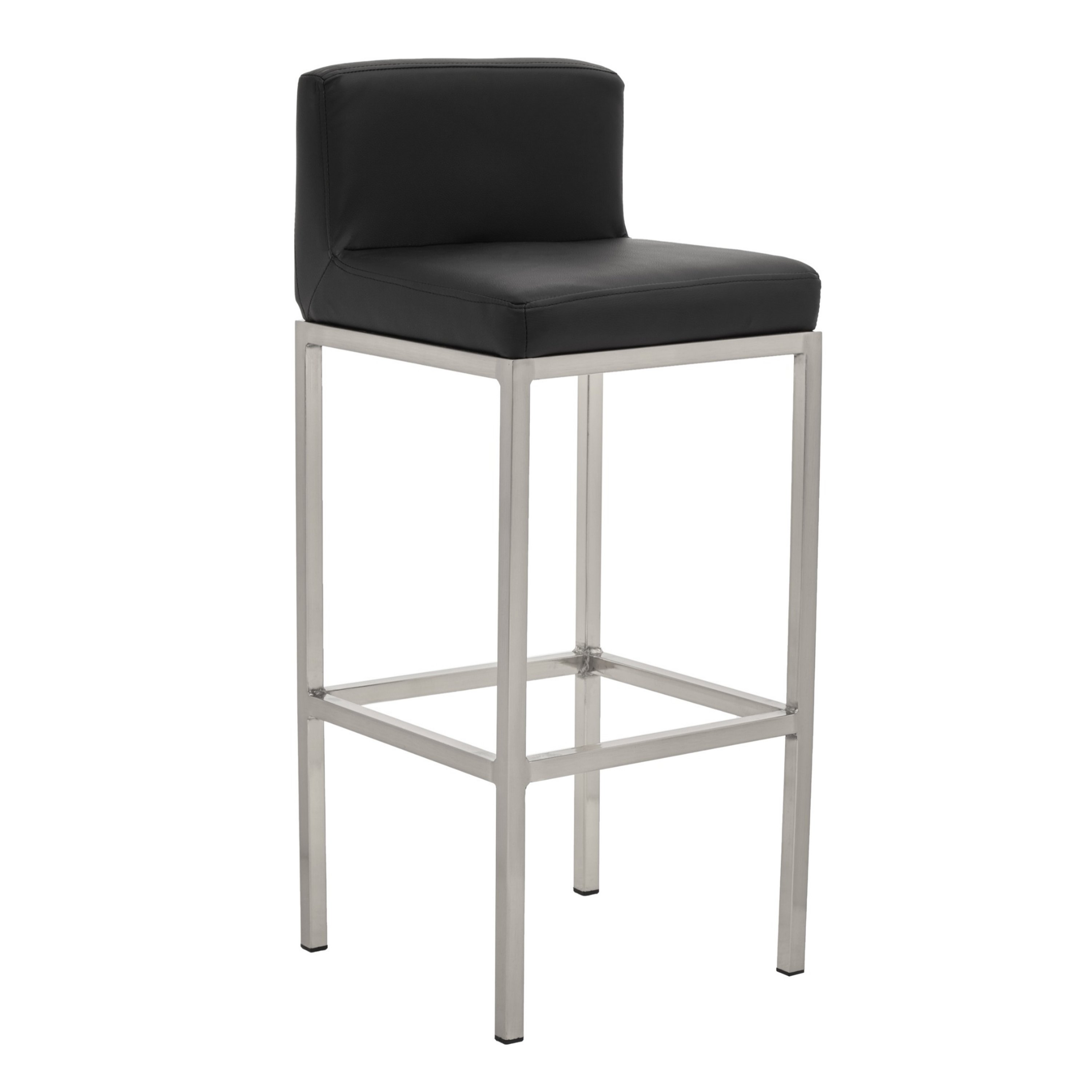 Orsina Baina Faux Leather Bar Chair – Black & Chrome