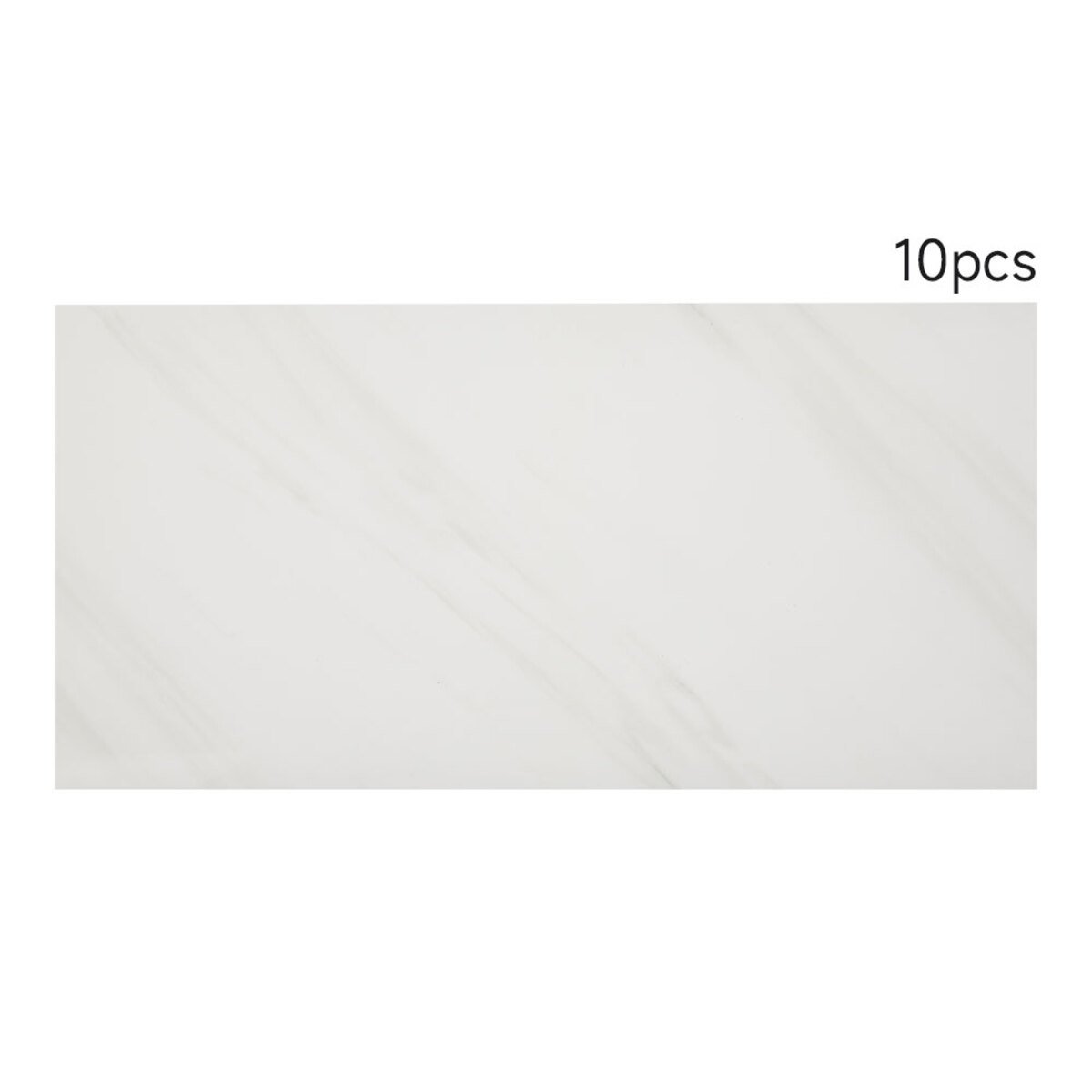 Living and Home 10 Pcs Peel and Stick Marble Wall Stickers - White