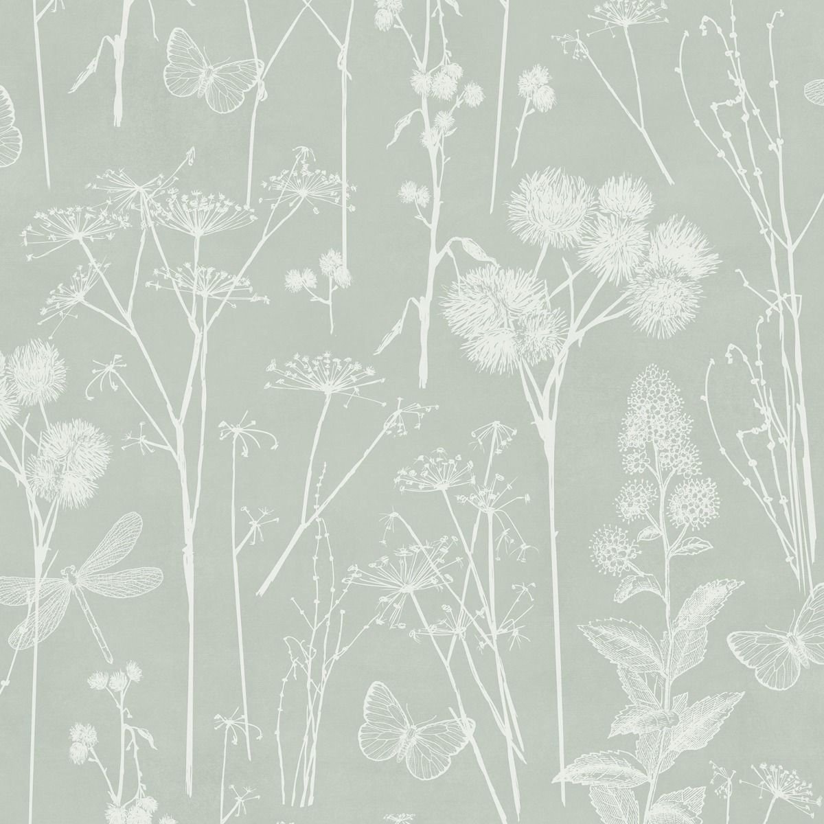 World Of Wallpaper Botanical Wallpaper - Sage Green
