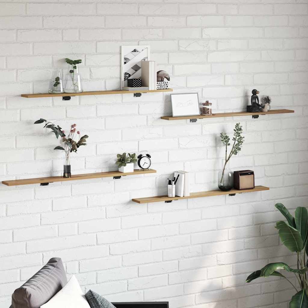 Walplus 3 Tier Engineered Wood Bookshelf 3 Shelf - Brown - 100 x 10 x 1.5 cm