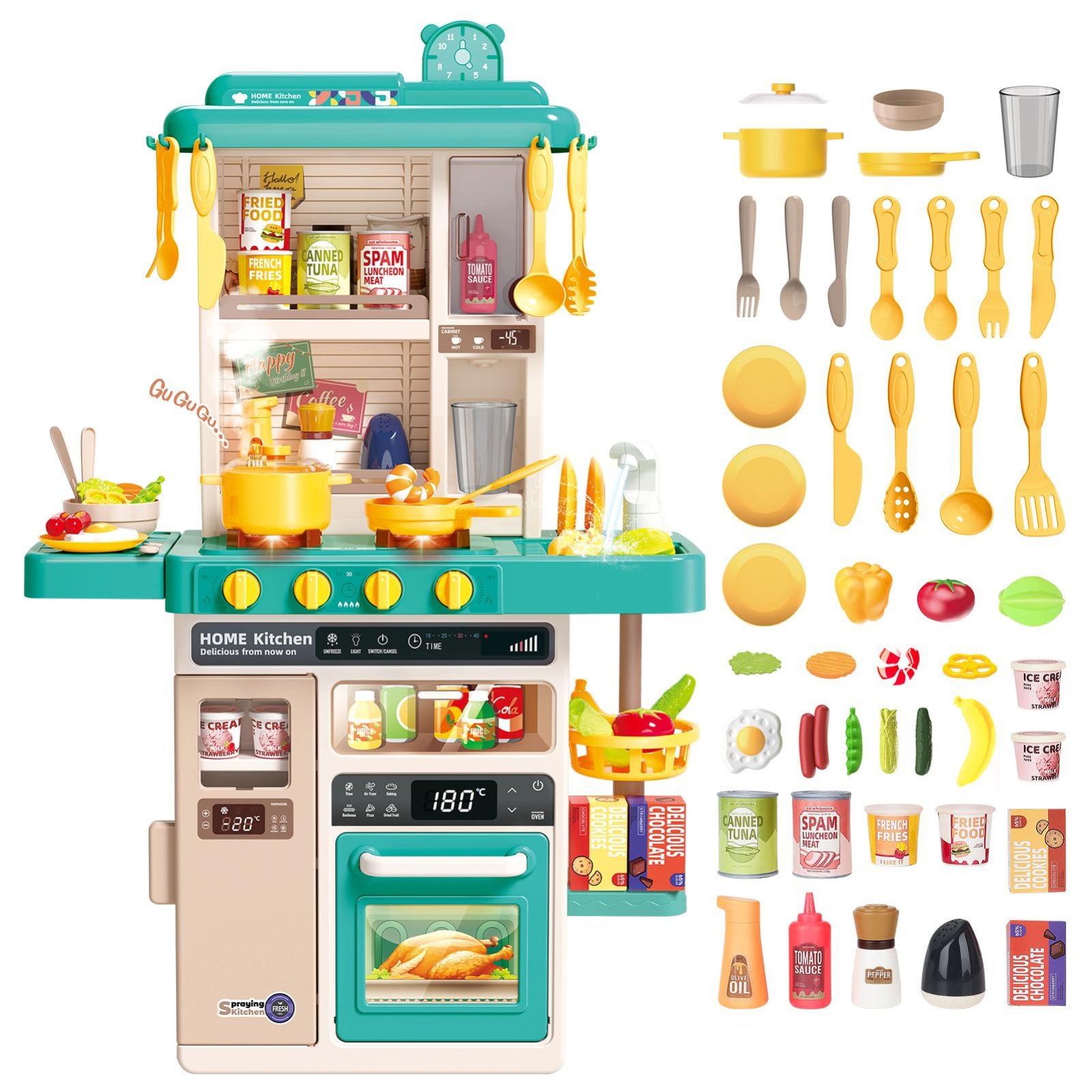 deAO Kitchen Playset Toy - Blue