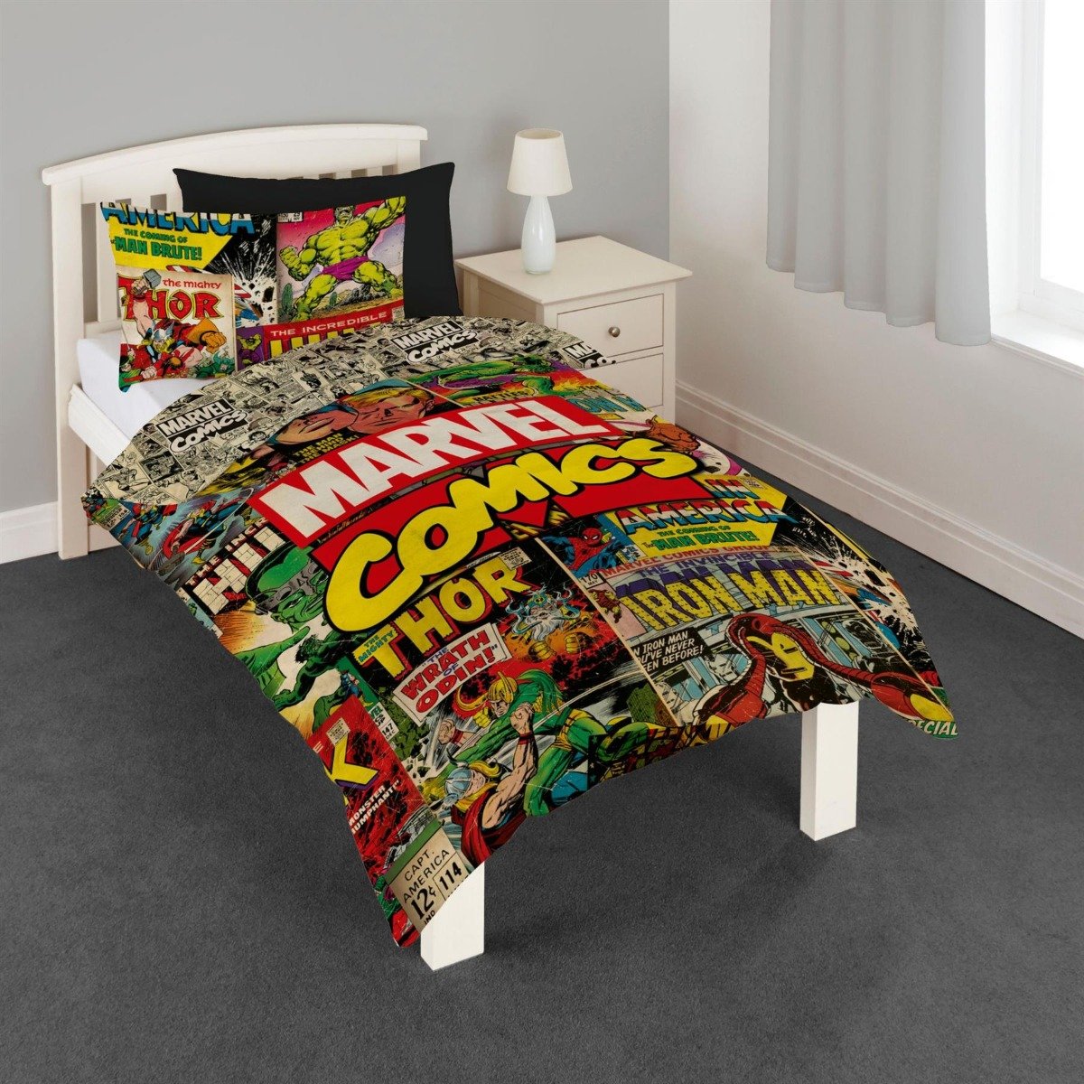 Marvel Avengers Comics Multicoloured Duvet Cover Set - Single
