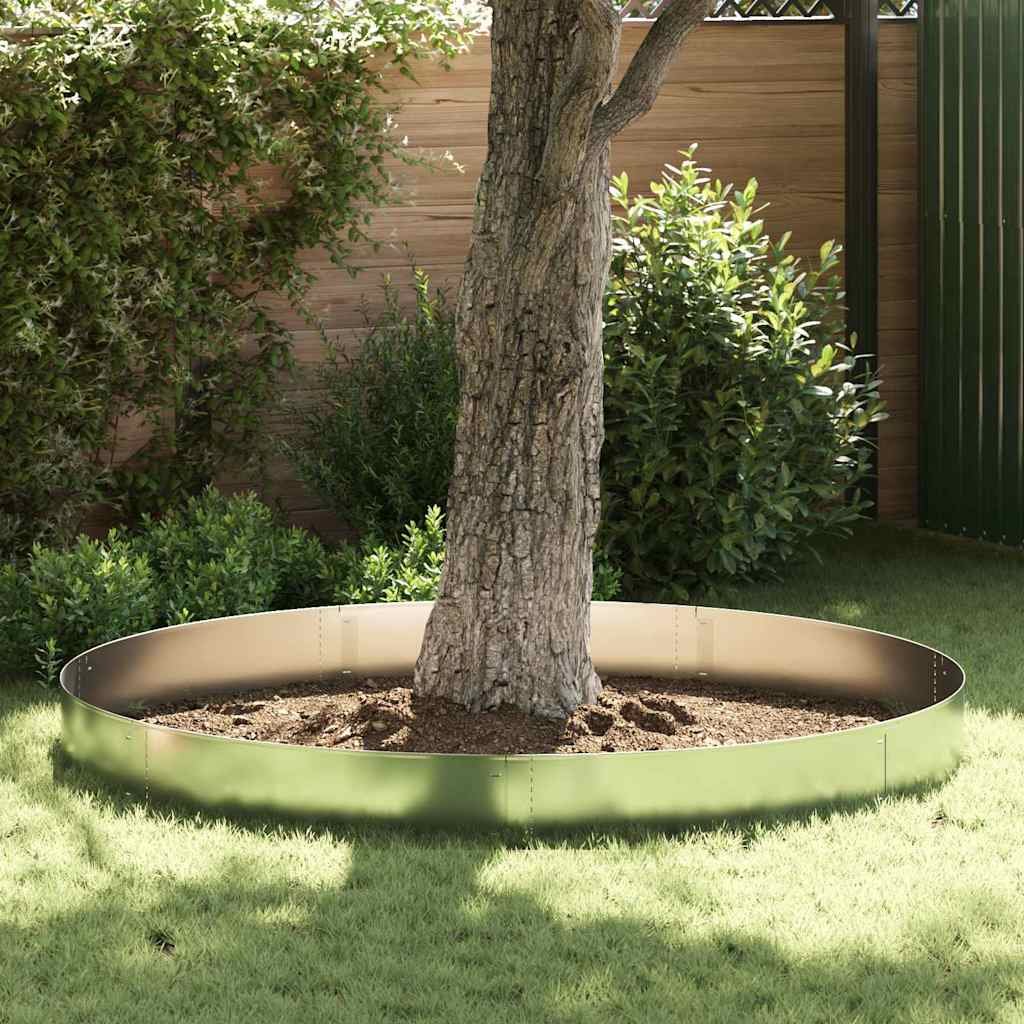 Walplus Pack of 5 Galvanised Steel Lawn Edgings - Silver - 100 x 25 x 0.07 cm