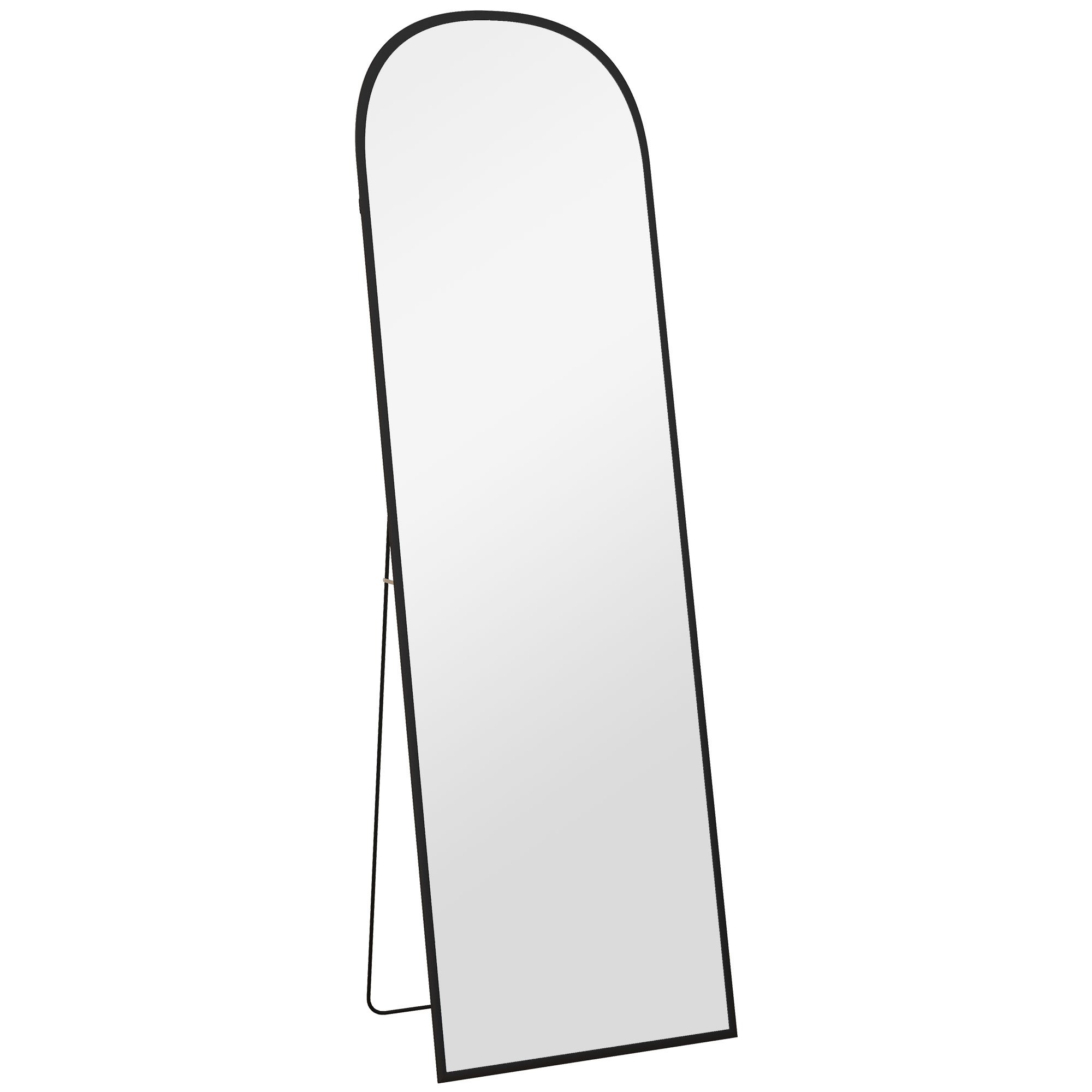 HOMCOM Hanging or Leaning Arched Full Length Mirror - Black