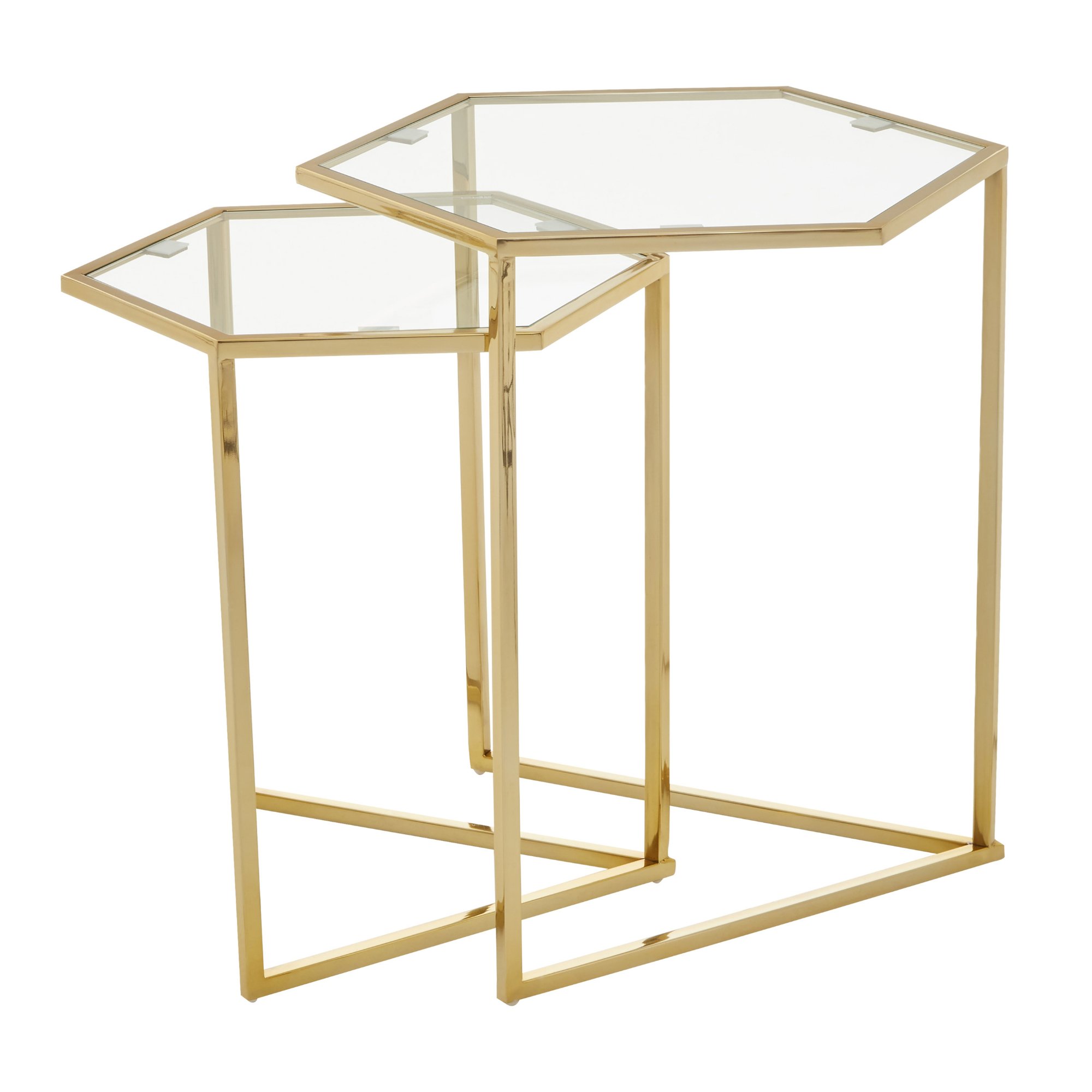 Orsina Herber Set of 2 Hexagon Nesting Tables – Gold