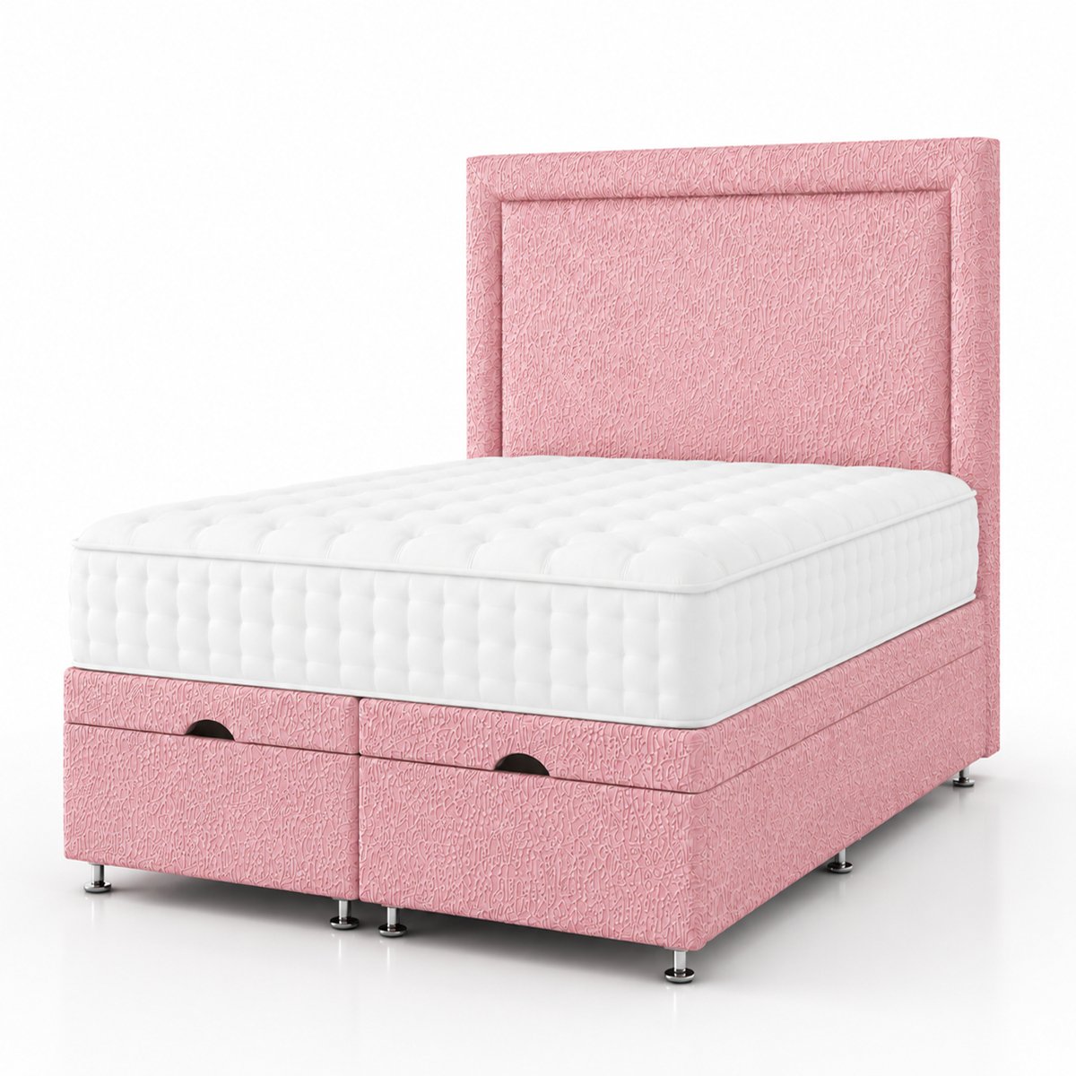 Comfy Deluxe Milan 6ft Super King  Ottoman End Lift  Bed Set - Pink