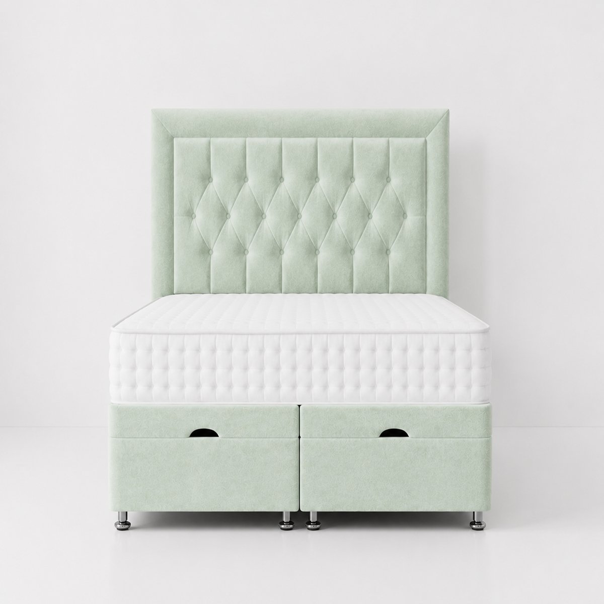 Comfy Deluxe Cassie 4ft Small Double  End Lift Ottoman Bed Set - Duck Egg