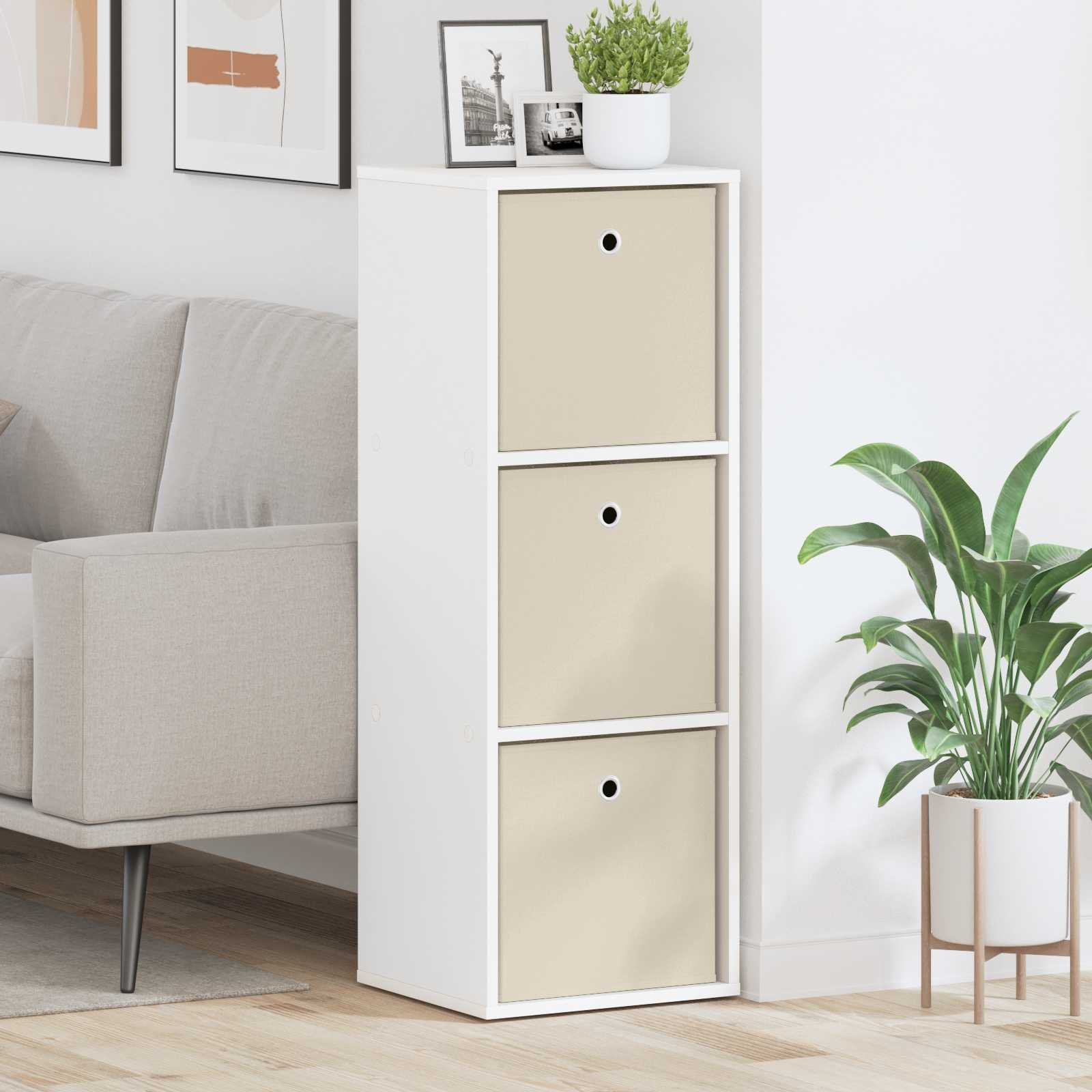 Walplus Sideboard with Drawers - White - 35 x 32 x 99.5 cm