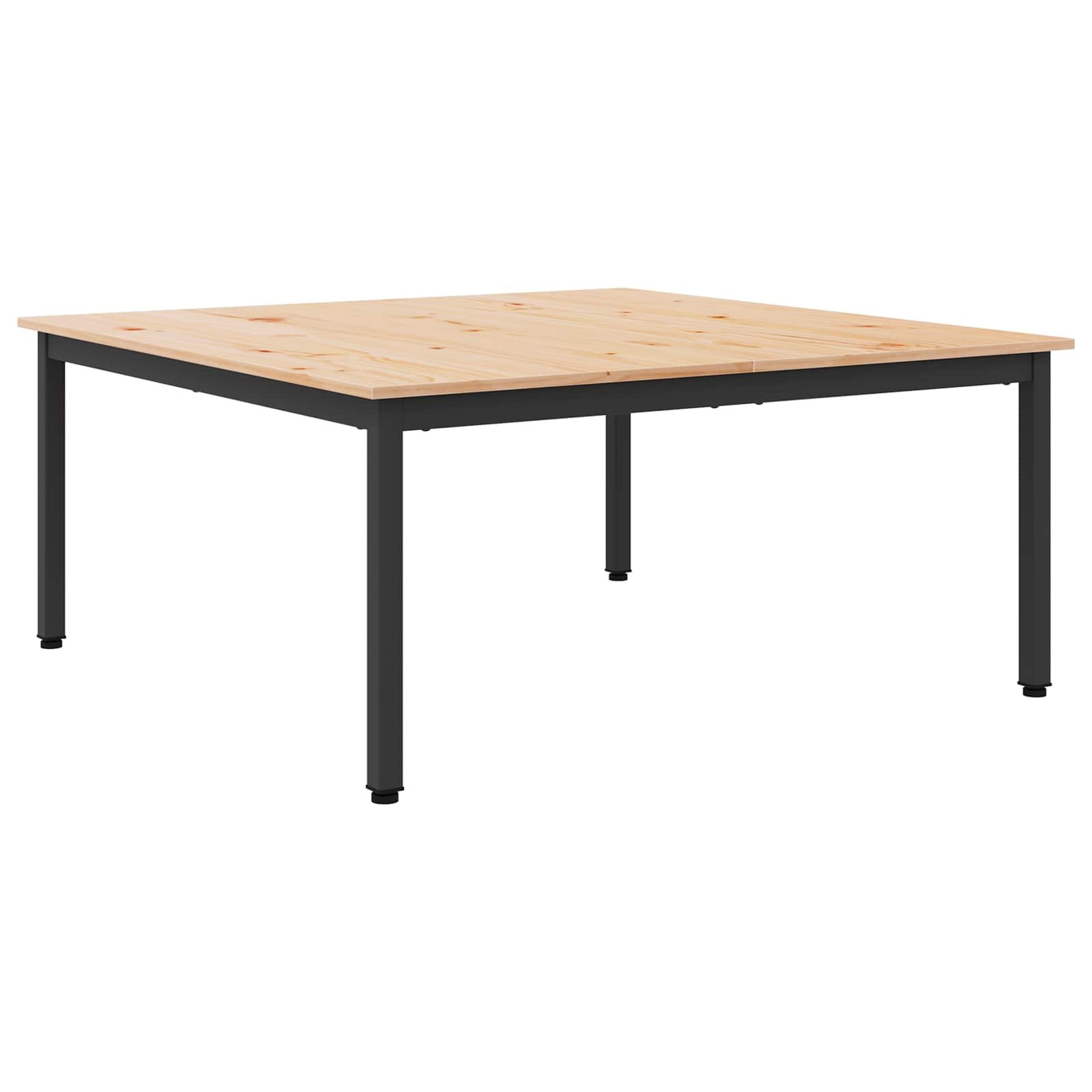 Walplus Solid Pine Wood Coffee Table - Natural - 100 x 100 x 45 cm