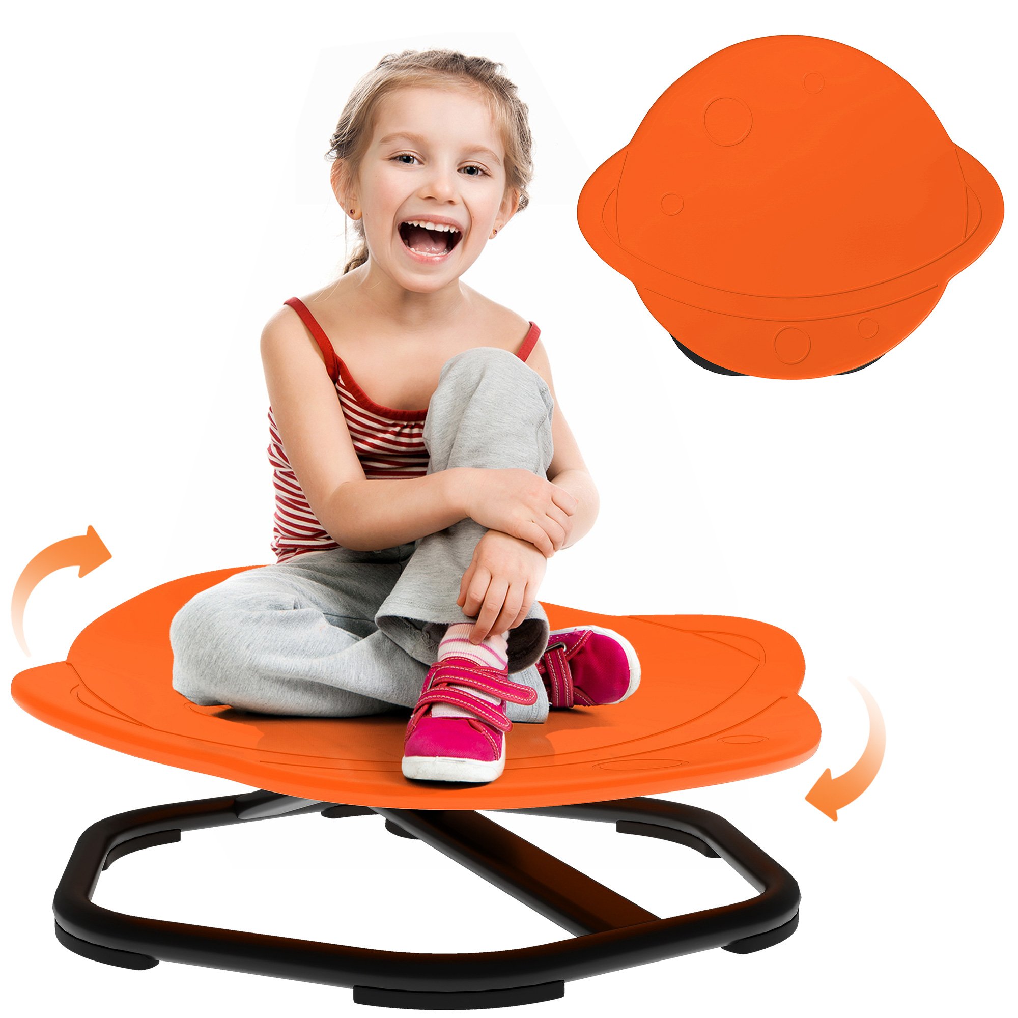 AIYAPLAY Kids Planet NonSlip Base Spinning Chair - Orange