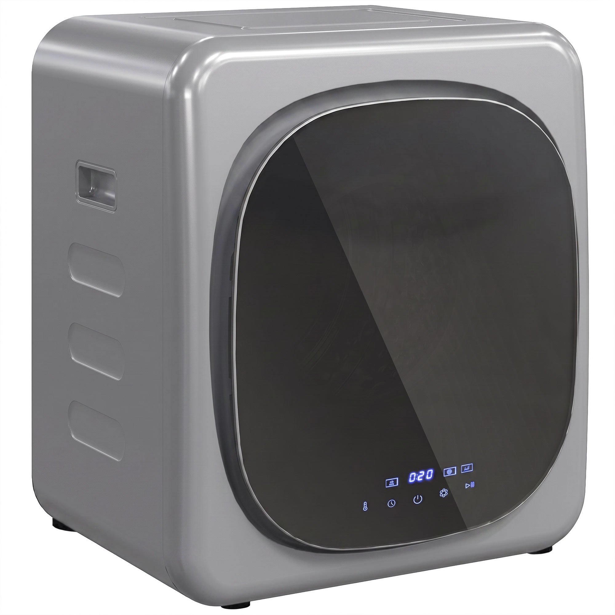 HOMCOM 2.5kg Dry Capacity Freestanding Stackable Clothes Drying Machine - Silver