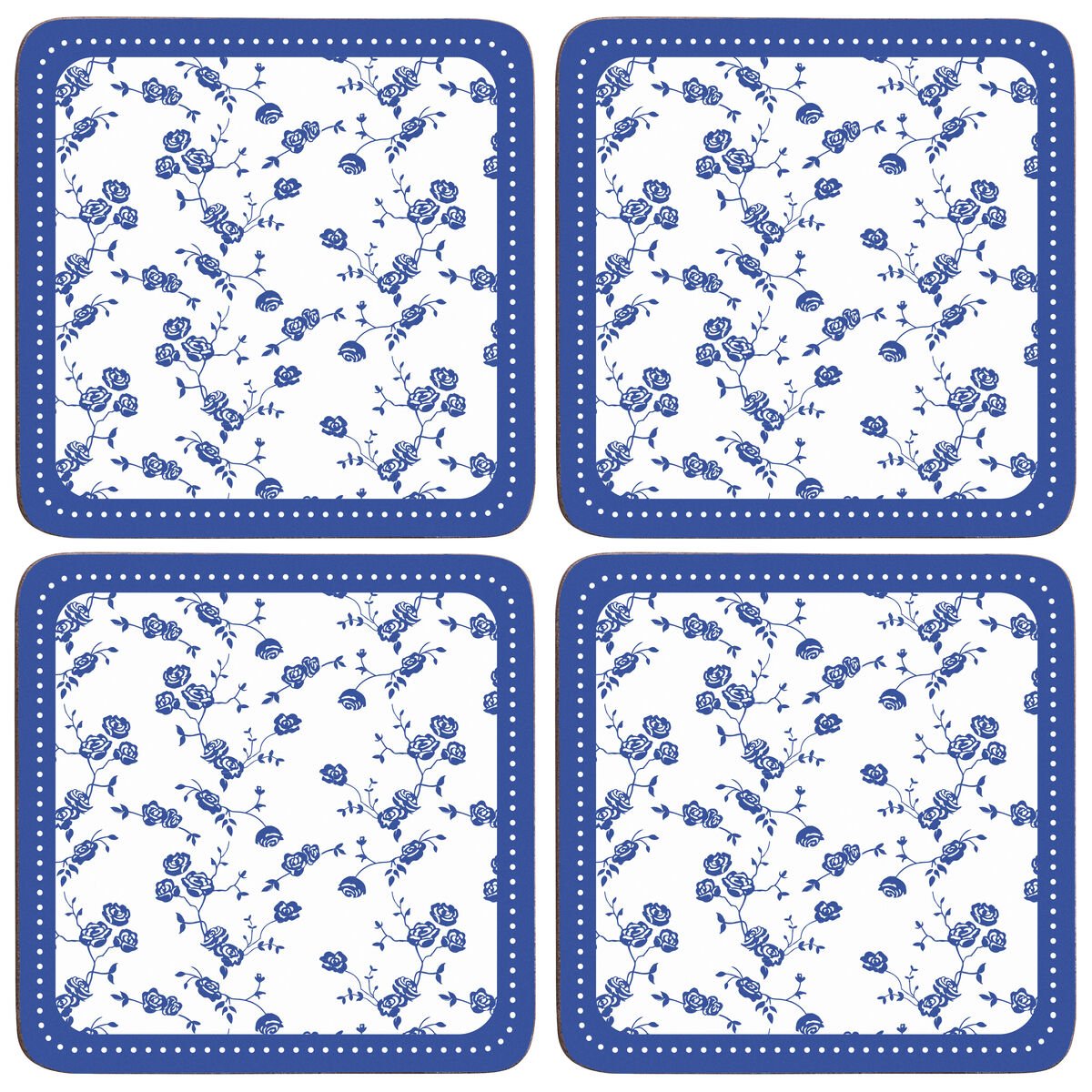 Orsina Set Of 4 Cork Coasters - Blue