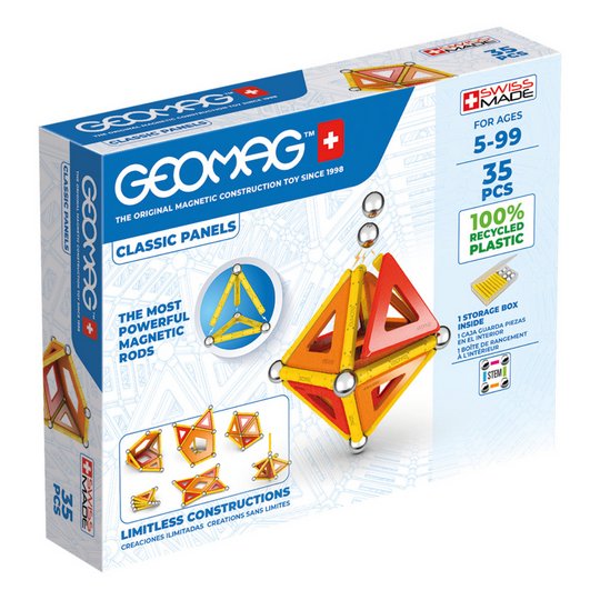 Geomag Magnetic Panel Construction Set and Storage Box - 35 Piece