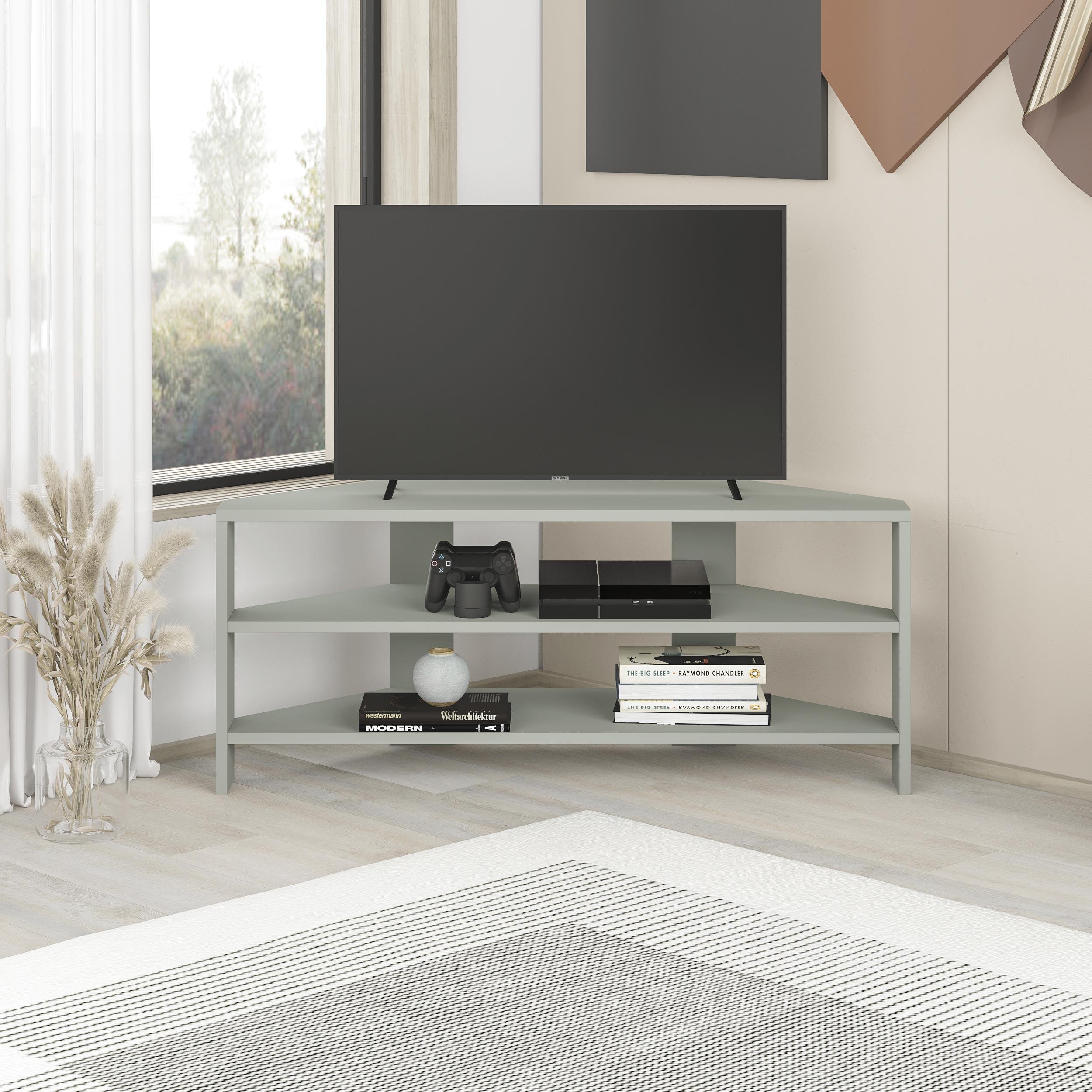 Decortie Thales Corner Particleboard TV Unit Top - sage green
