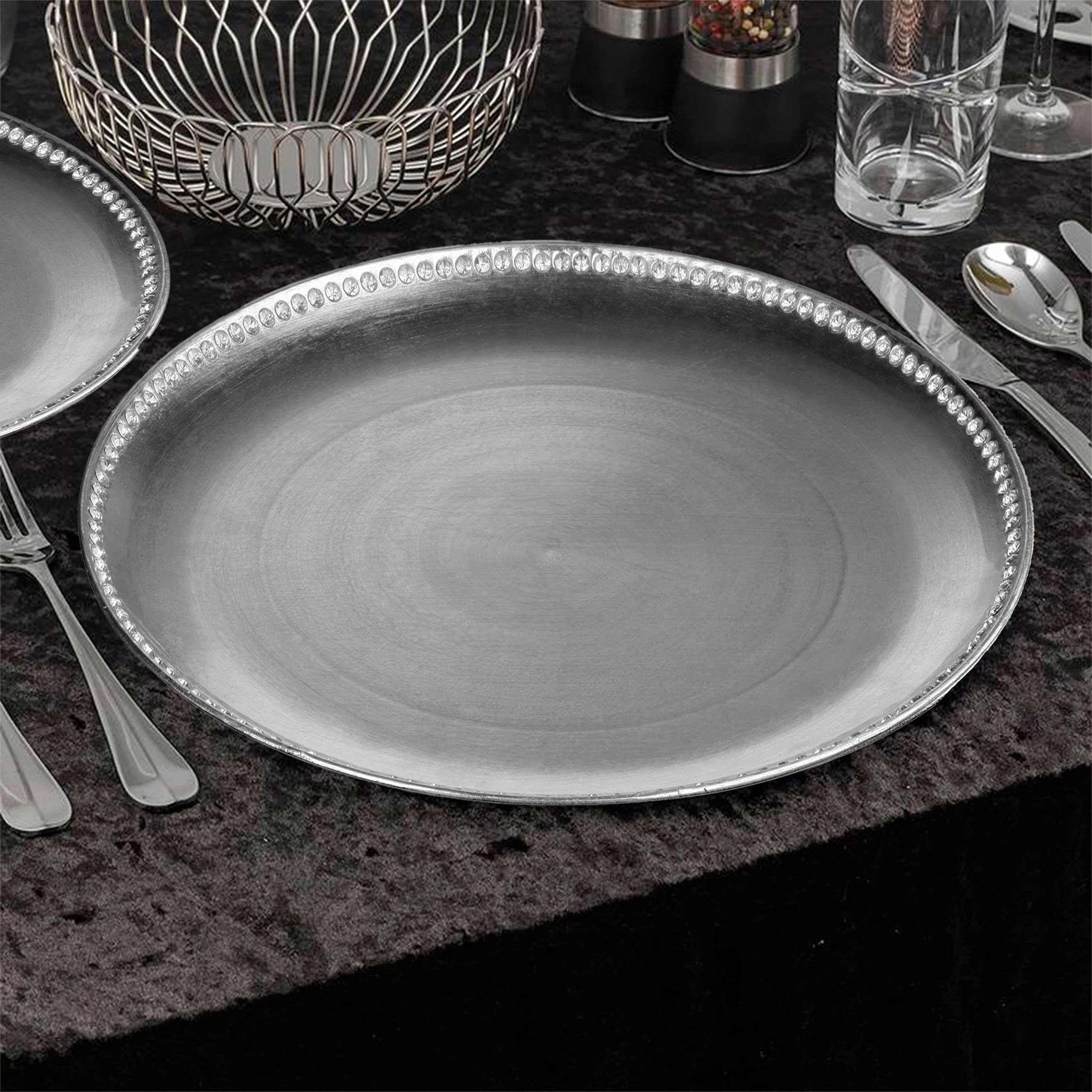 Orsina Radiance Decorative Charger Plate - Silver