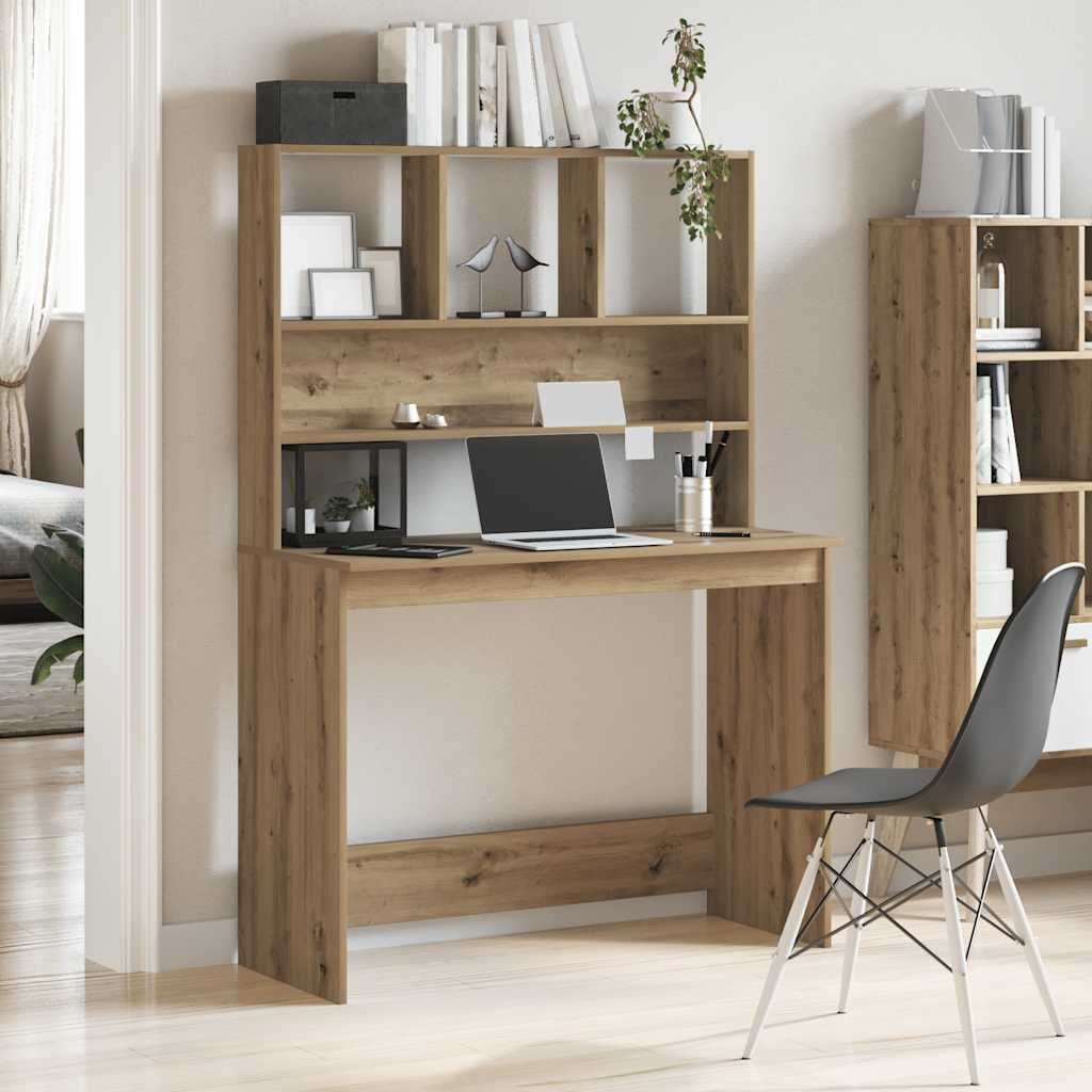 Walplus Shelves Engineered Wood Desk - Oak - 102 x 45 x 148 cm
