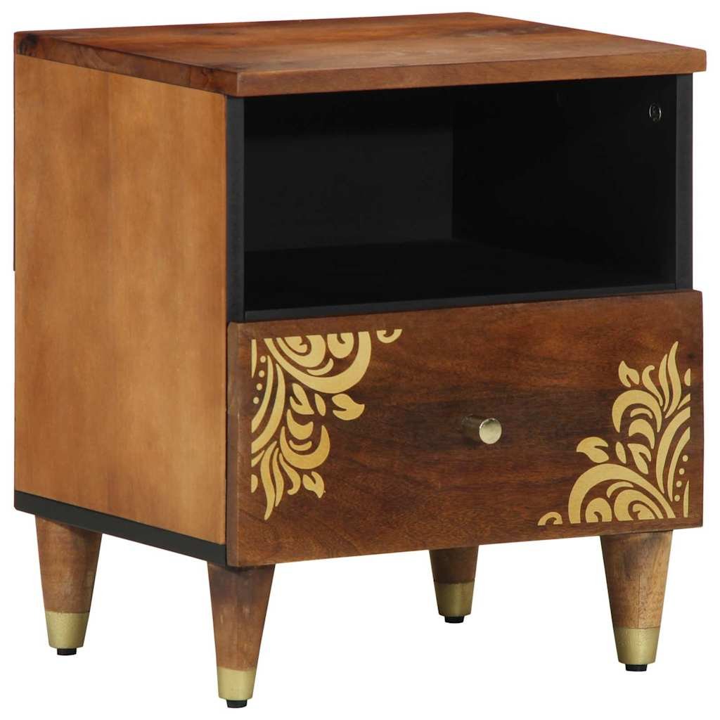 Walplus Solid Wood Bedside Table - Brown - 40 x 33 x 46 cm (Honey Brown)