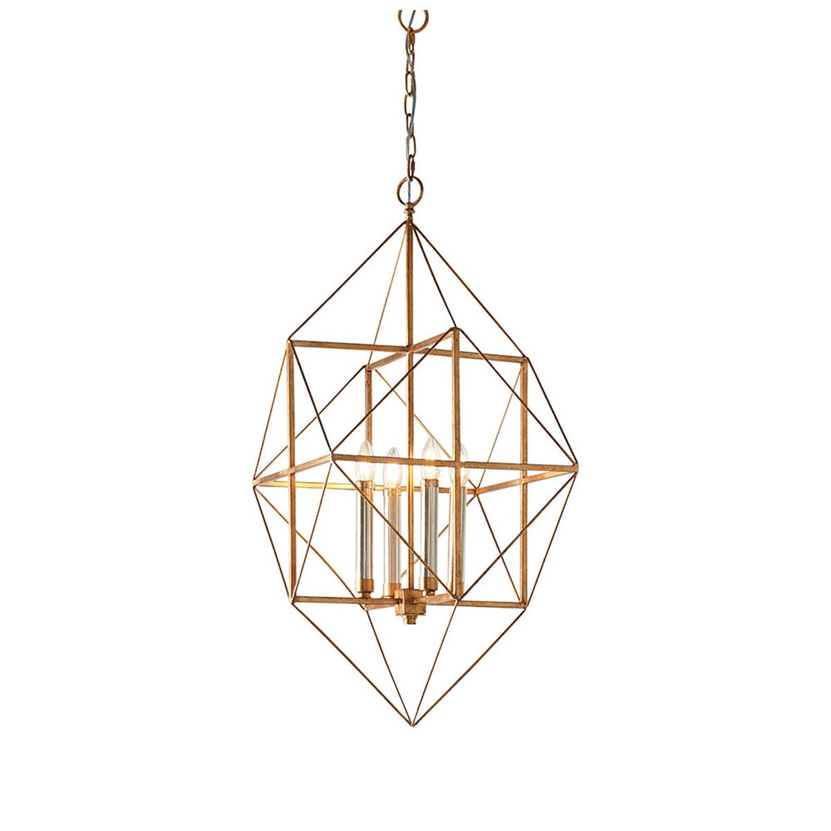 Loops Direct Steel Multi Arm Ceiling Pendant - Hammered Gold and Silver