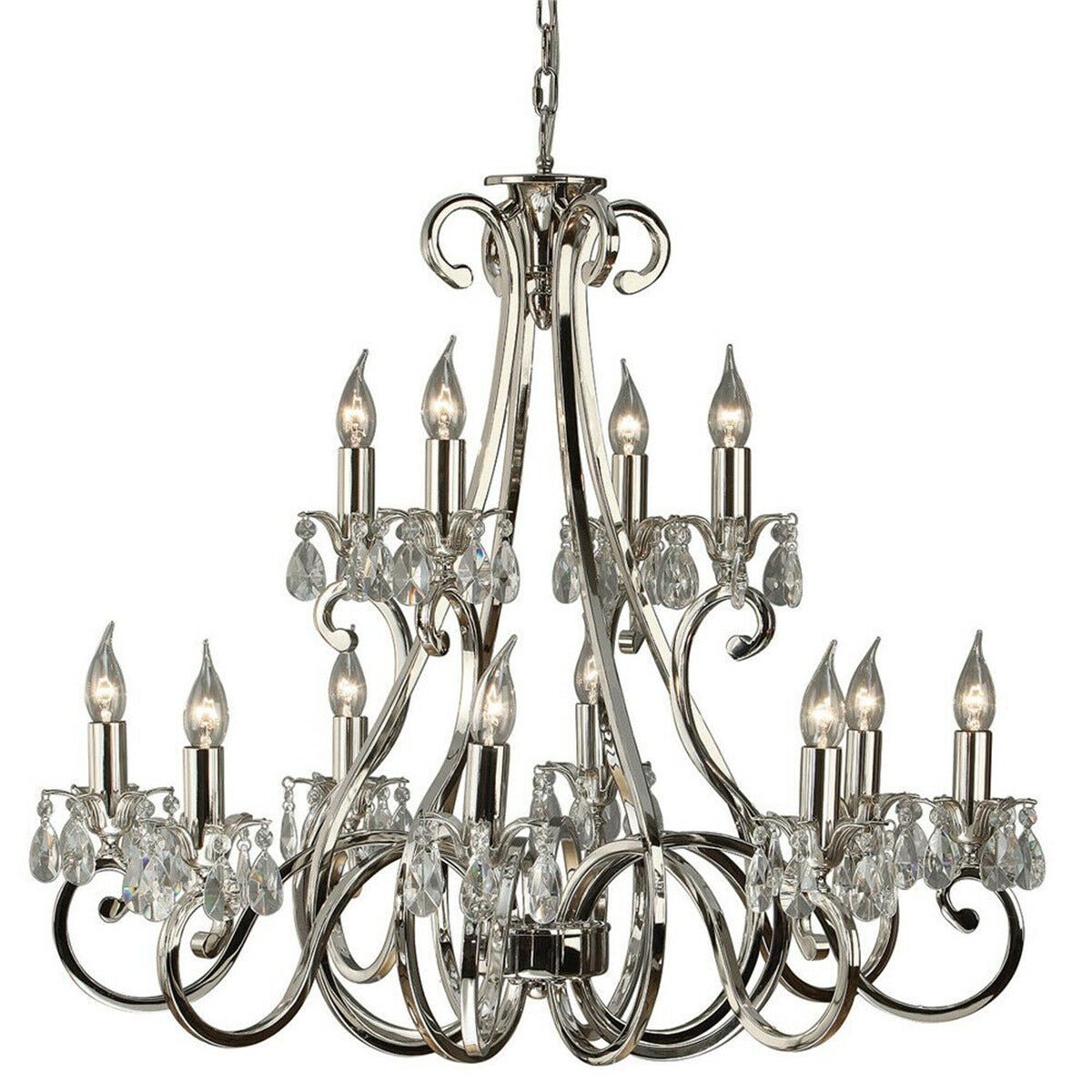 Loops Direct 81cm Diameter Oksana and Chandelier - Polished Nickel