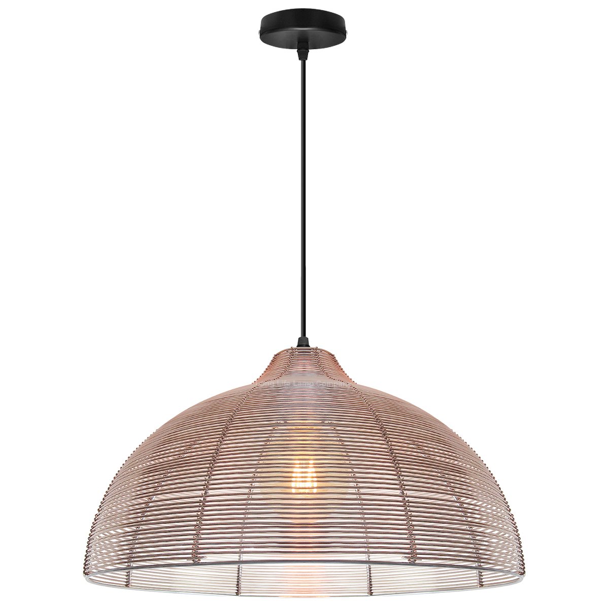 Energy Light Bulbs Dome Cage Ceiling Pendant Light - Copper