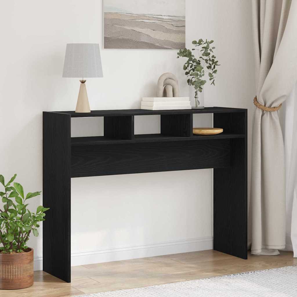 Walplus Engineered Wood Console Table - Black Oak - 105 x 30 x 80 cm
