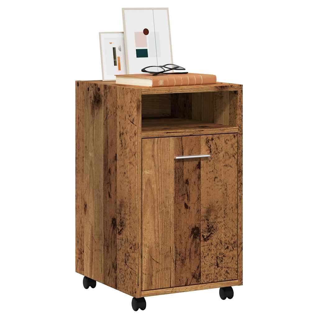 Walplus Engineered Wood Lockable Cabinet - Dark Wood - 33 x 38 x 60 cm