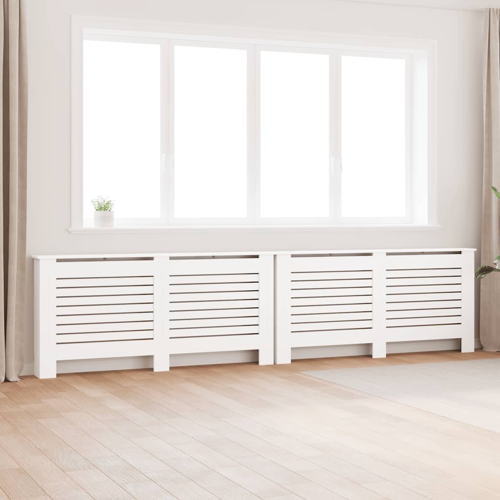 Walplus Pack of 2 MDF Radiator Cover - White - 172 x 19 x 81.5 cm