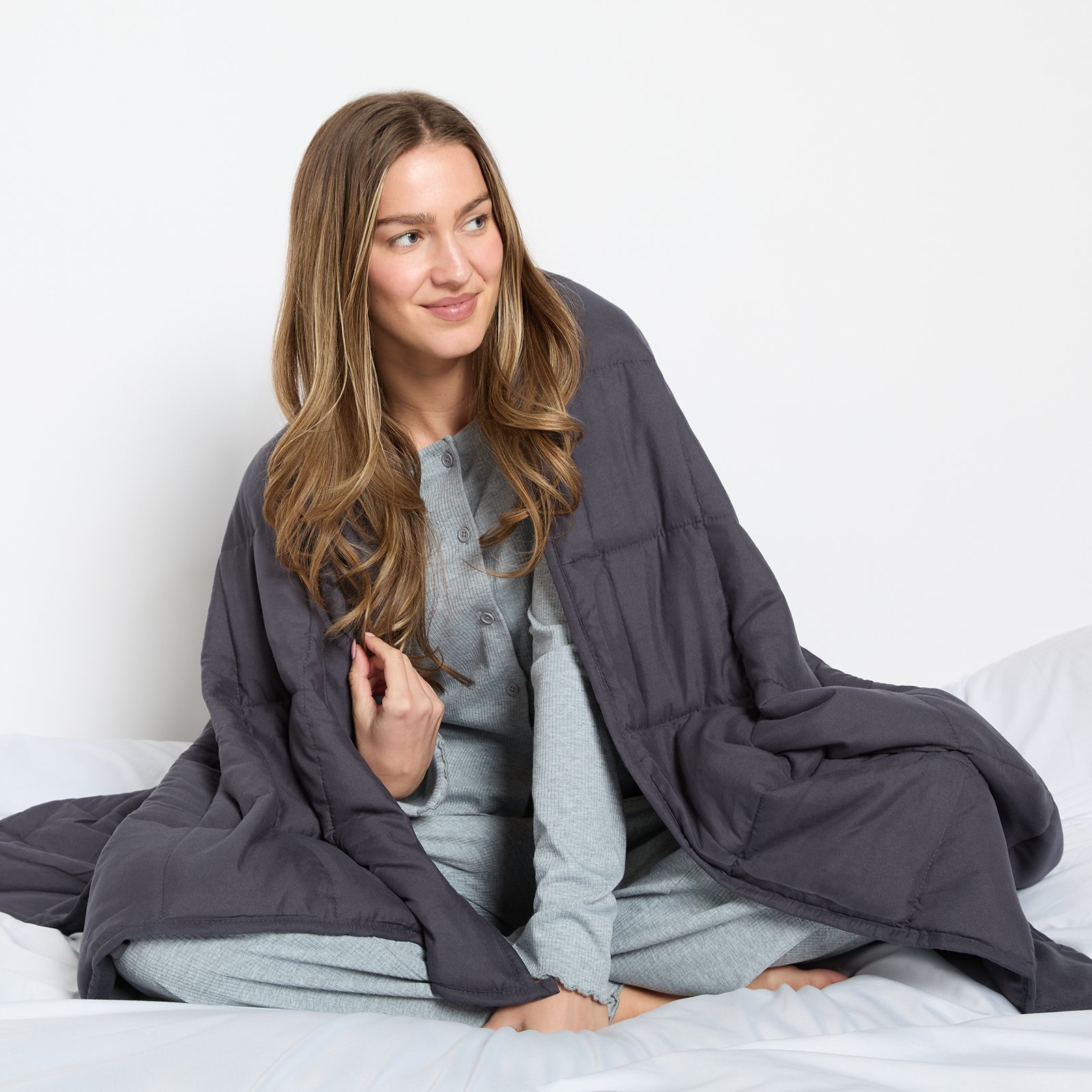 OHS Supersoft 10kg Weighted Blanket - 150x200cm - Charcoal