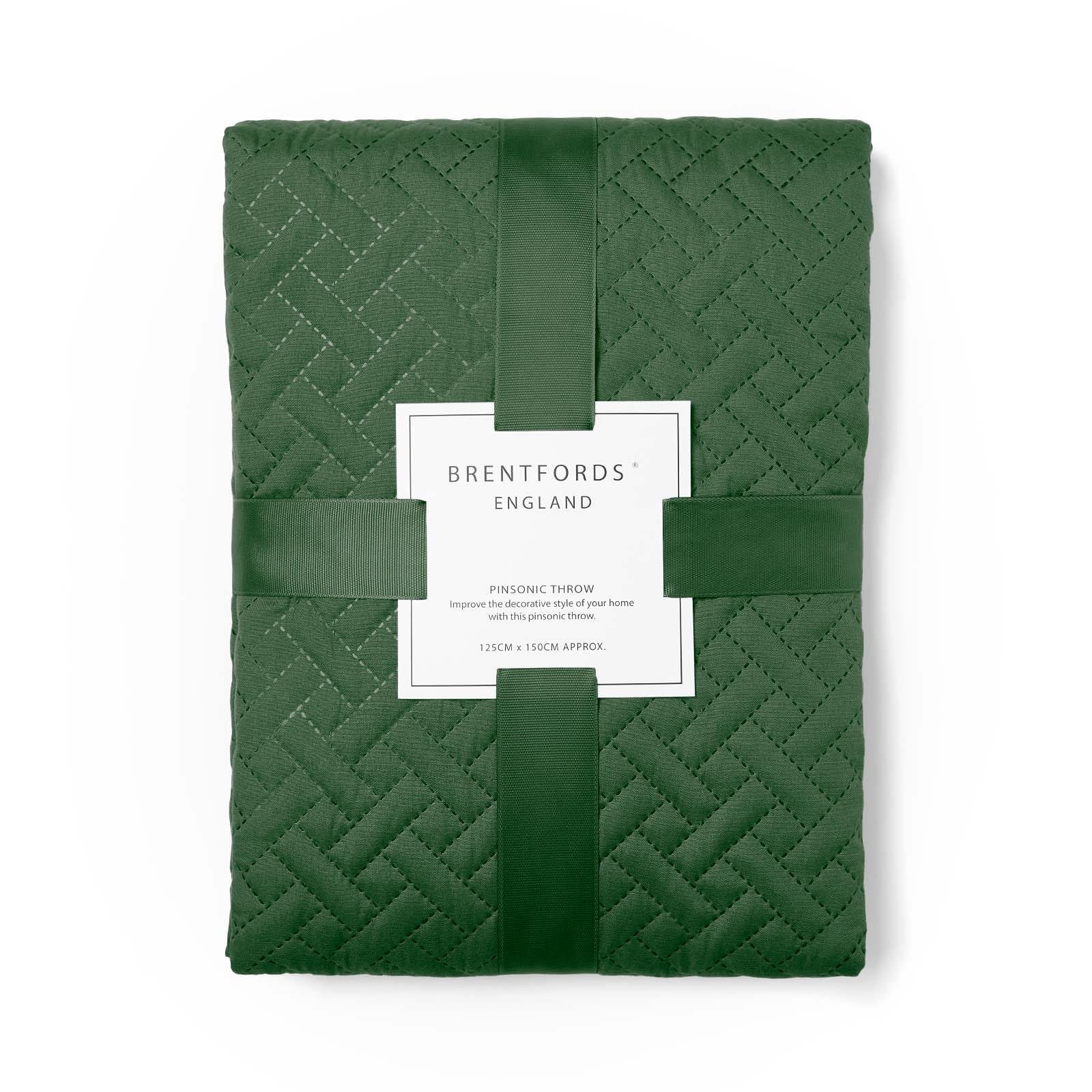 OHS Quilted Blanket Throw 200 x 240cm - Forest Green