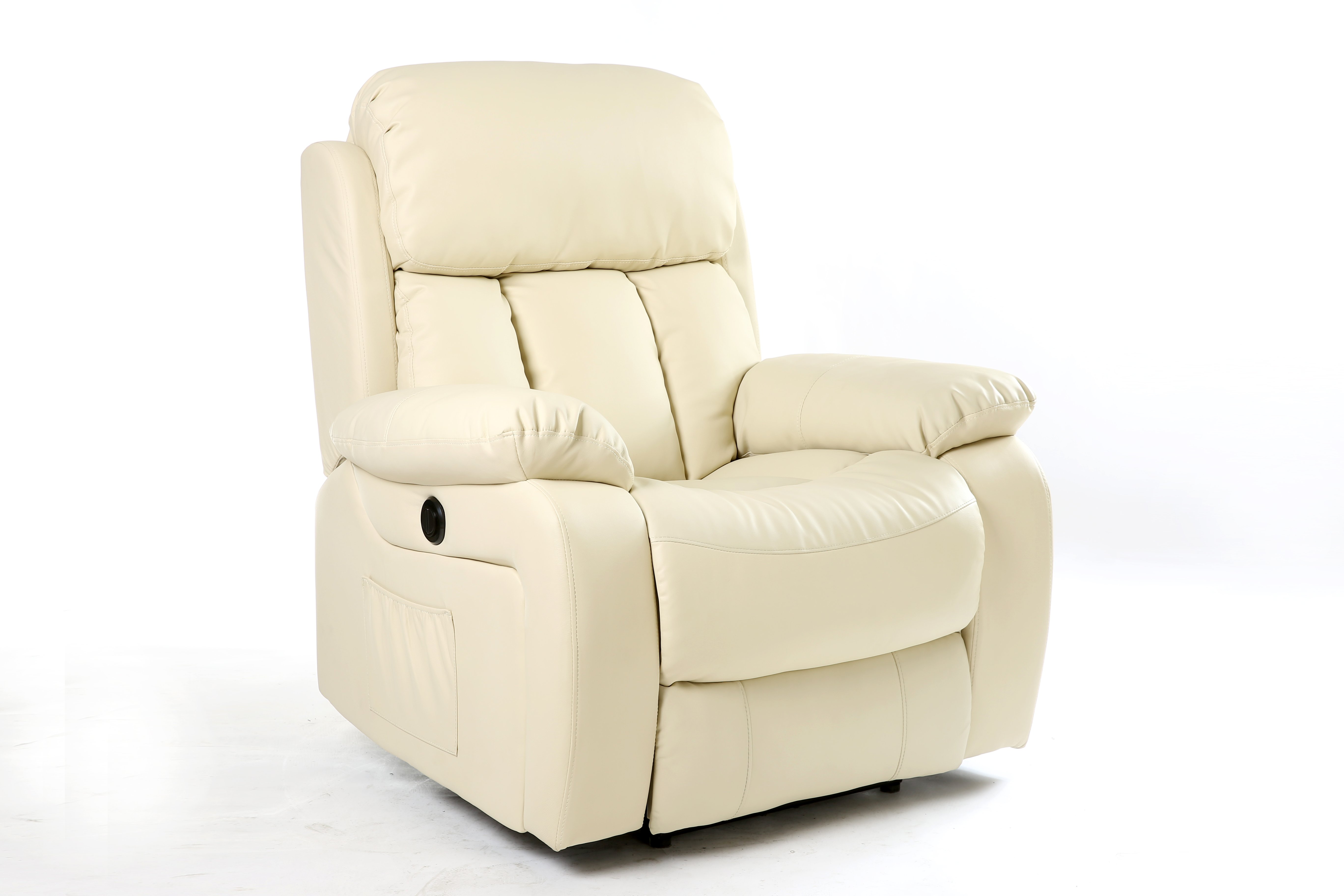 Furniture Online Chester Electric Bonded Leather Recliner Chair - Cream
