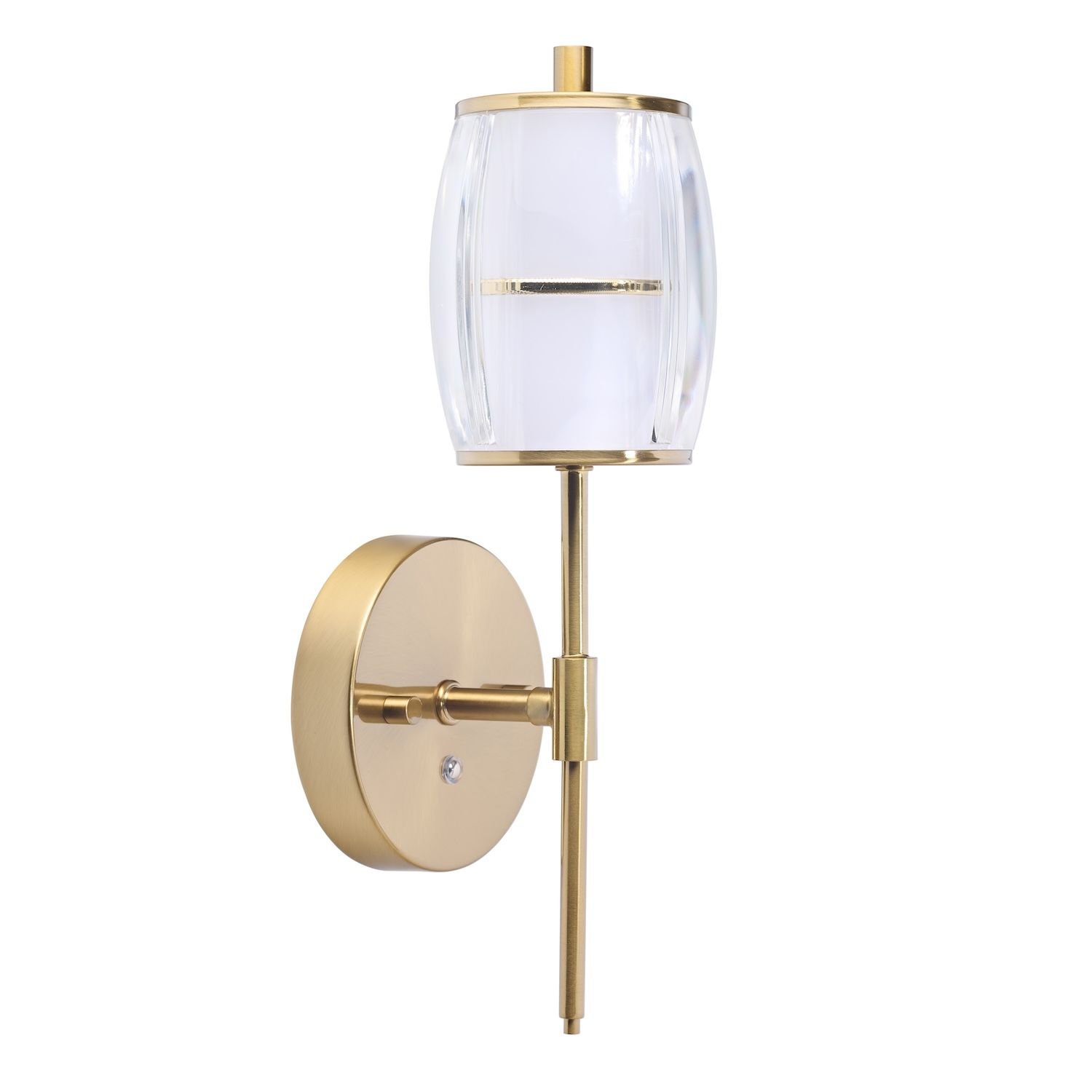 Happy Homewares Satin Gold Wireless Rechargeable Touch Dimmer Wall Light - 12cm