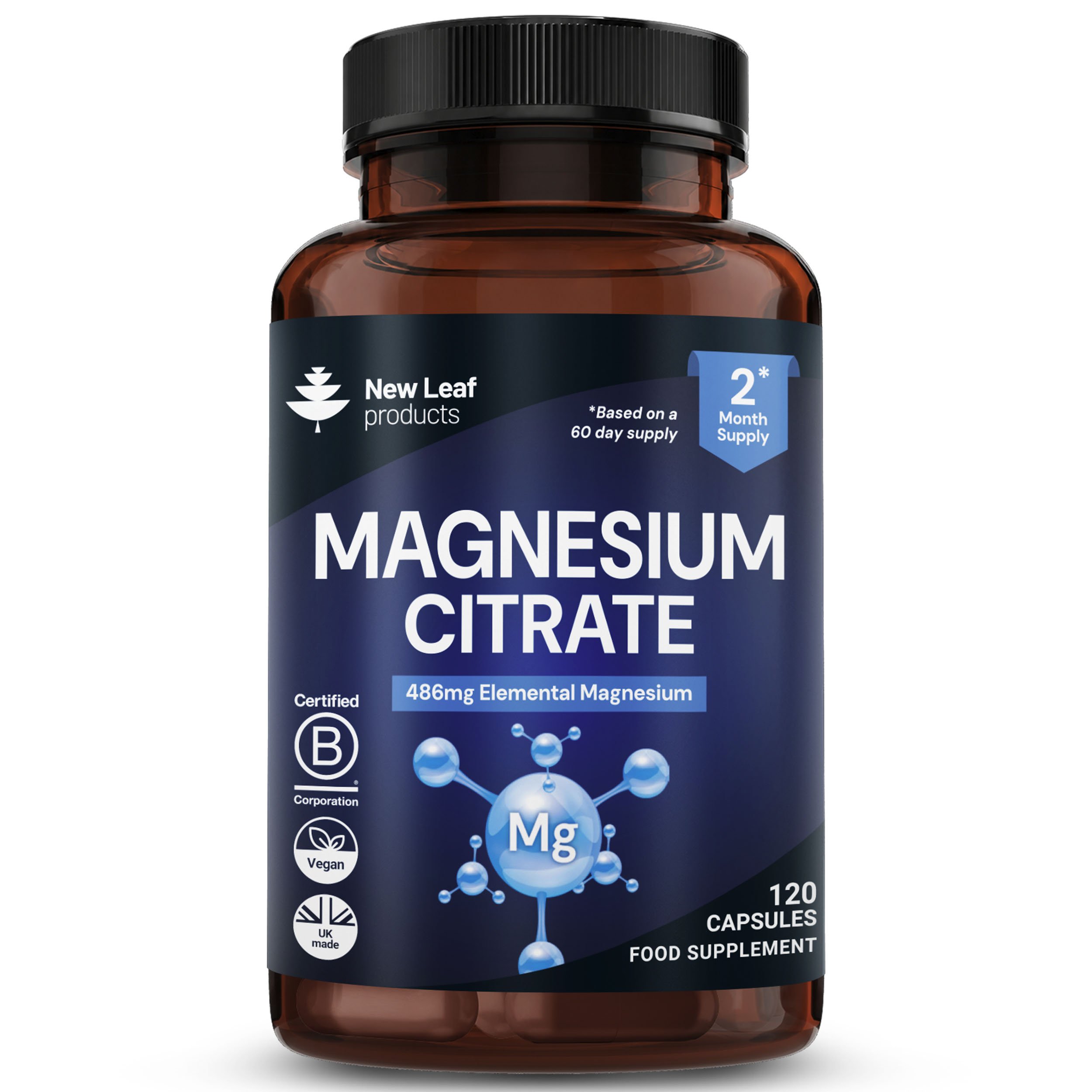 New Leaf Magnesium Citrate 486mg - 120 Capsules