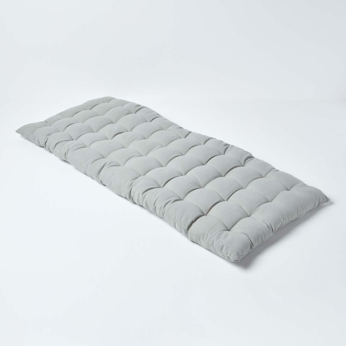 Homescapes Cotton Bench Cushion 2 Seater - Grey