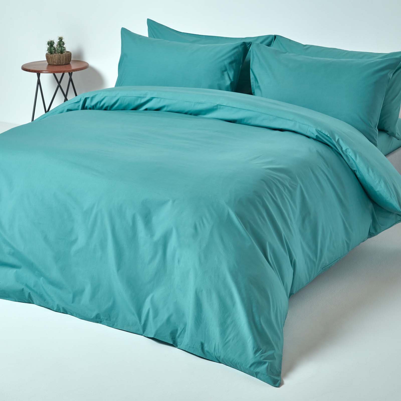 Homescapes Egyptian Cotton Teal Bedding Set - Super King