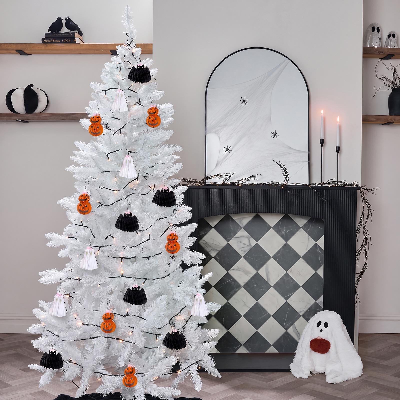 OHS 500 Tips Artificial Halloween/Christmas Tree - White - 6ft