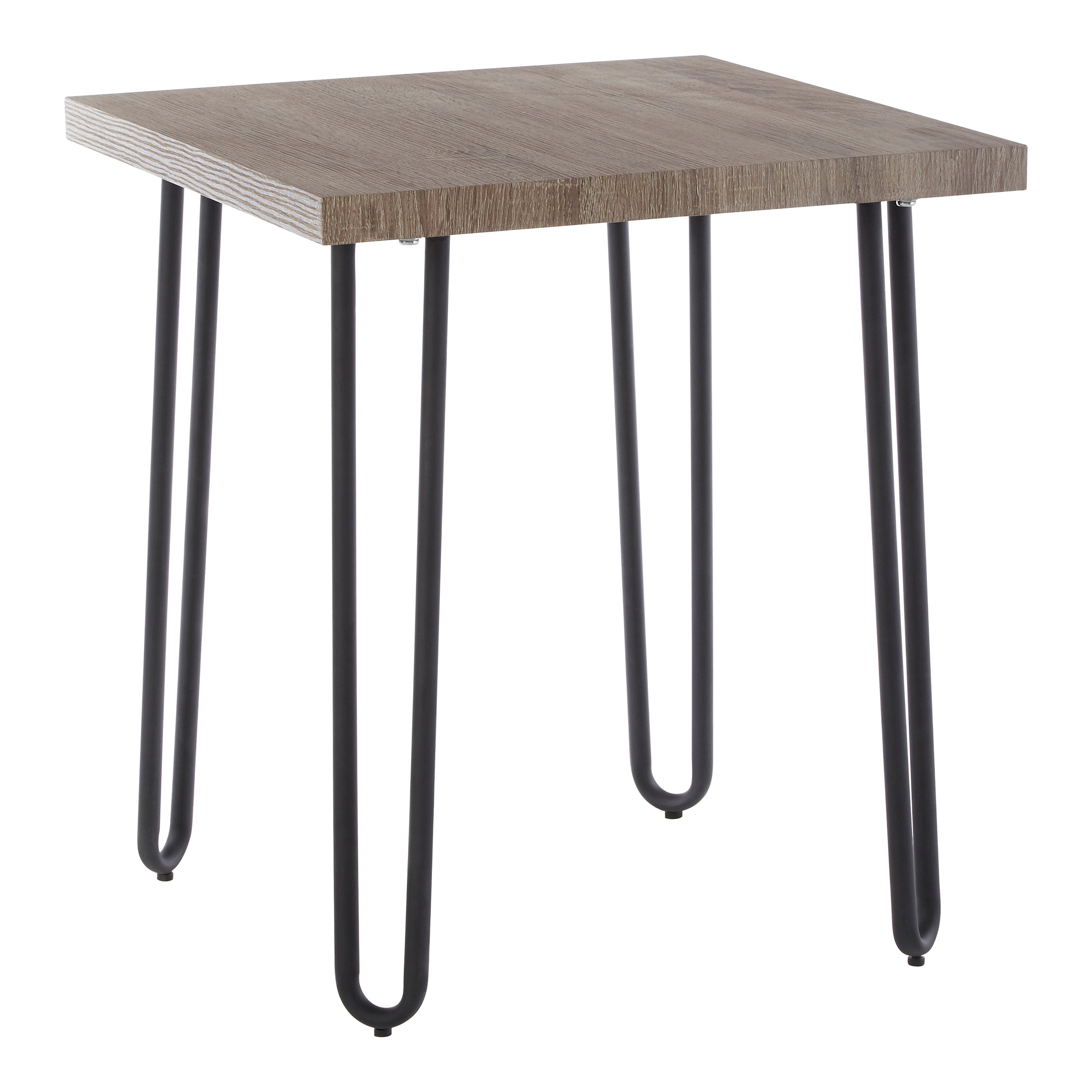 Orsina Wood-Effect Side Table With Hairpin Metal Legs - Natural