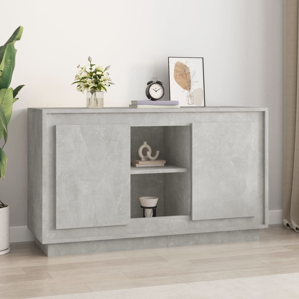 Walplus Engineered Wood Sideboard - Concrete Grey - 102 x 35 x 60 cm