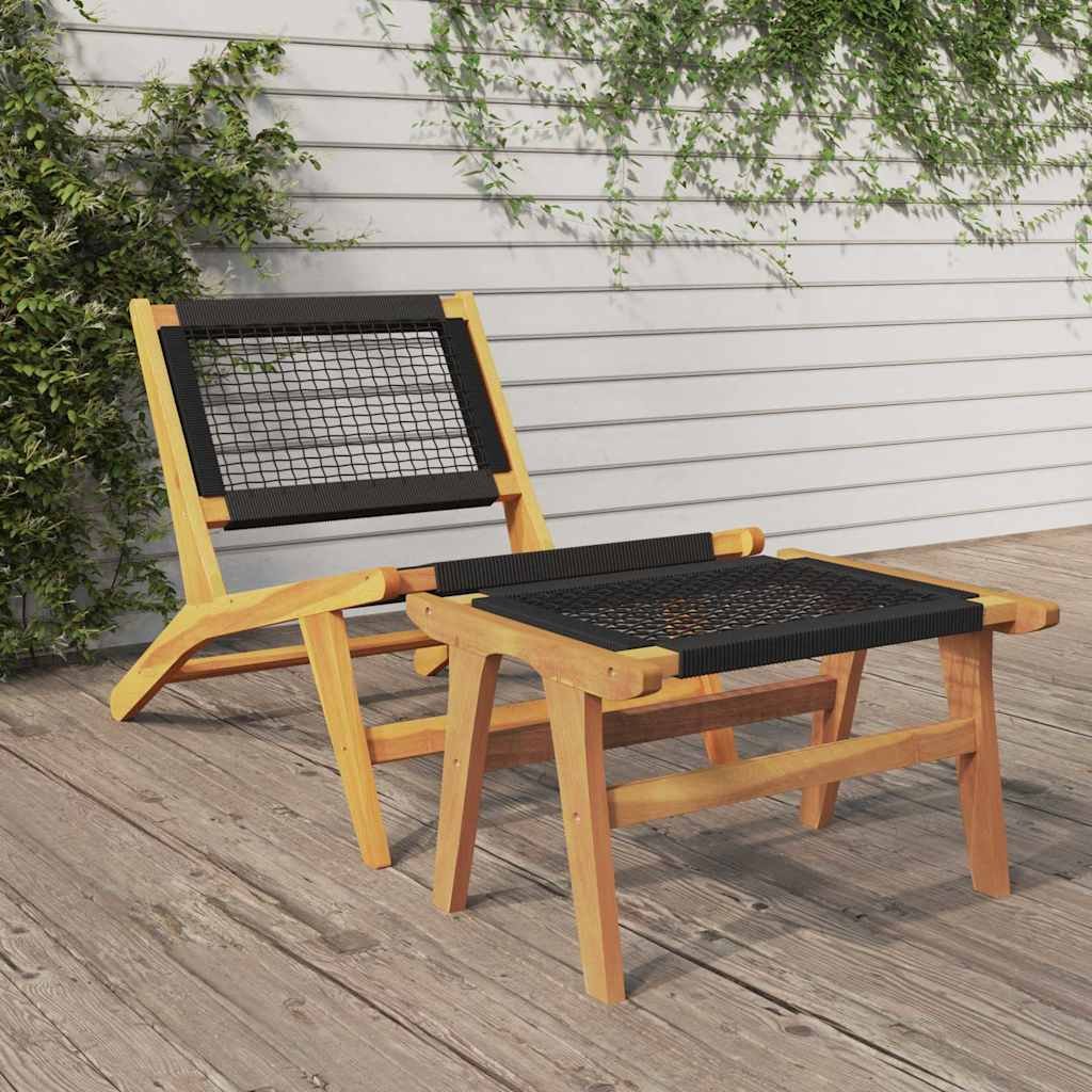 Walplus Wood Folding Garden Chair - Natural Wood - 60 x 135 x 65 cm