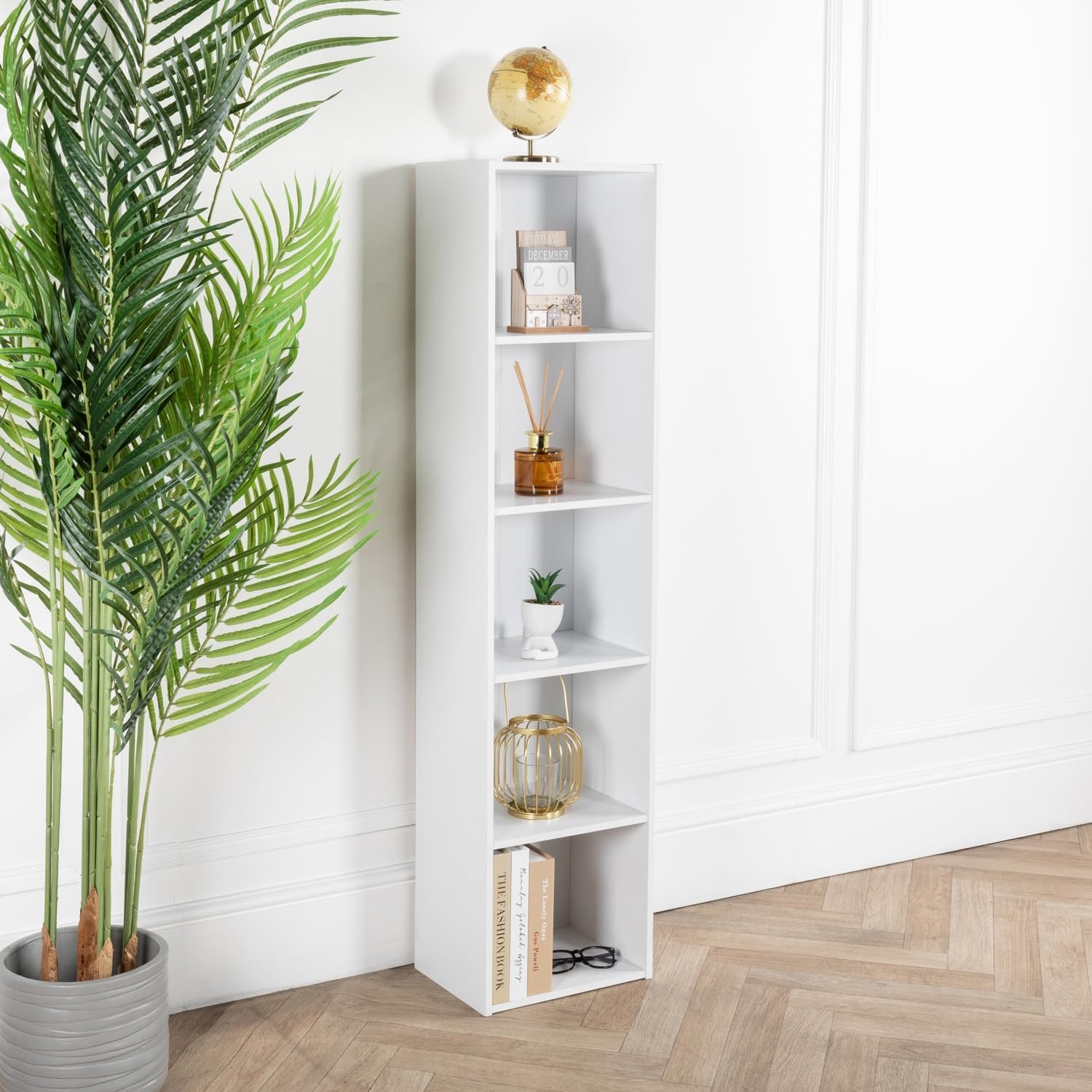 Home Treats Wooden 5 Tier Cube Bookshelf - White