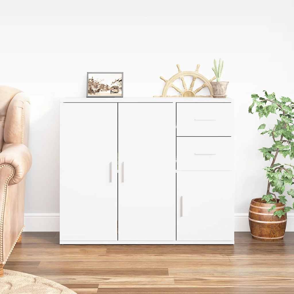 Walplus Engineered Wood Sideboard - White - 91 x 29.5 x 75 cm