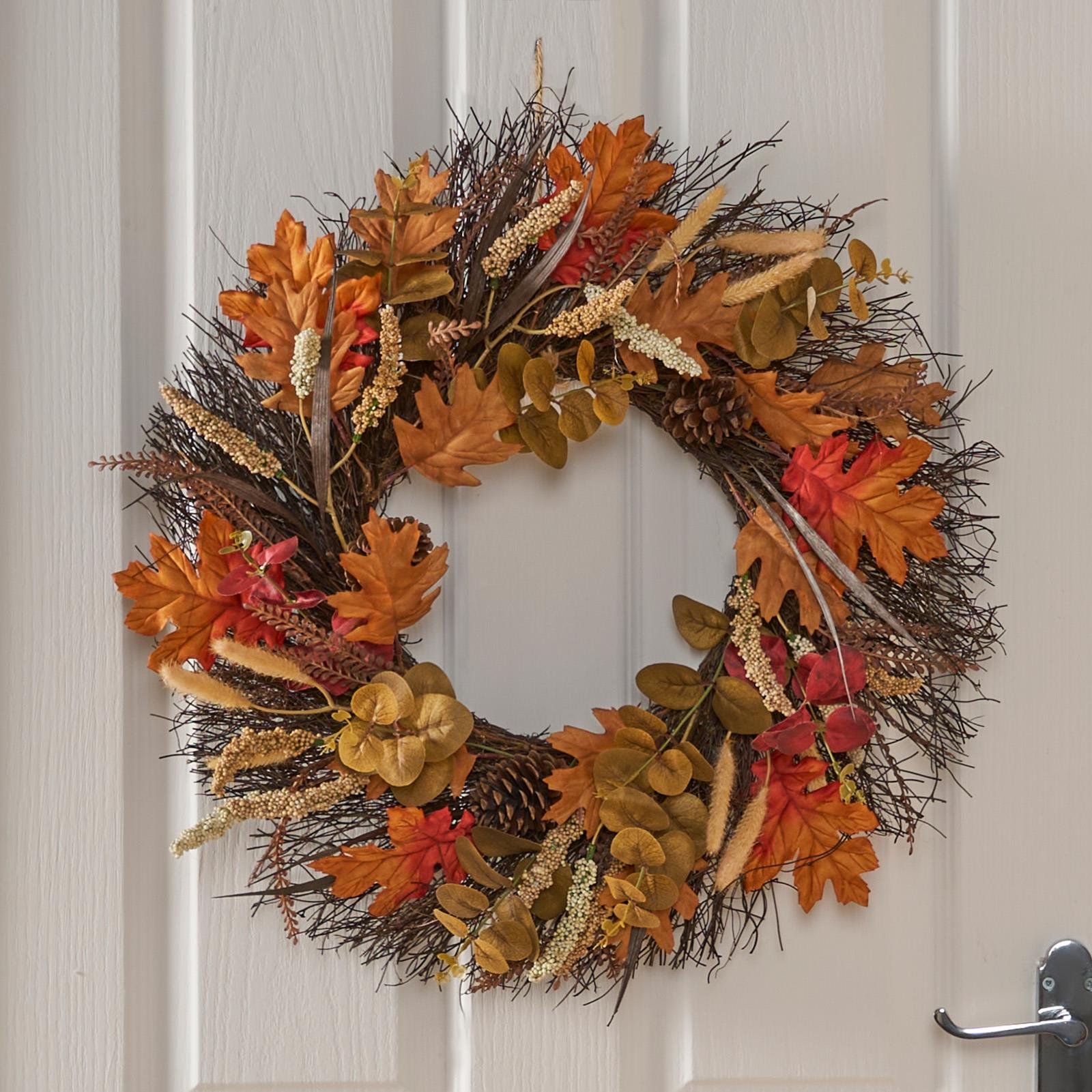 OHS 50cm Autumn Harvest Wreath - Brown Orange