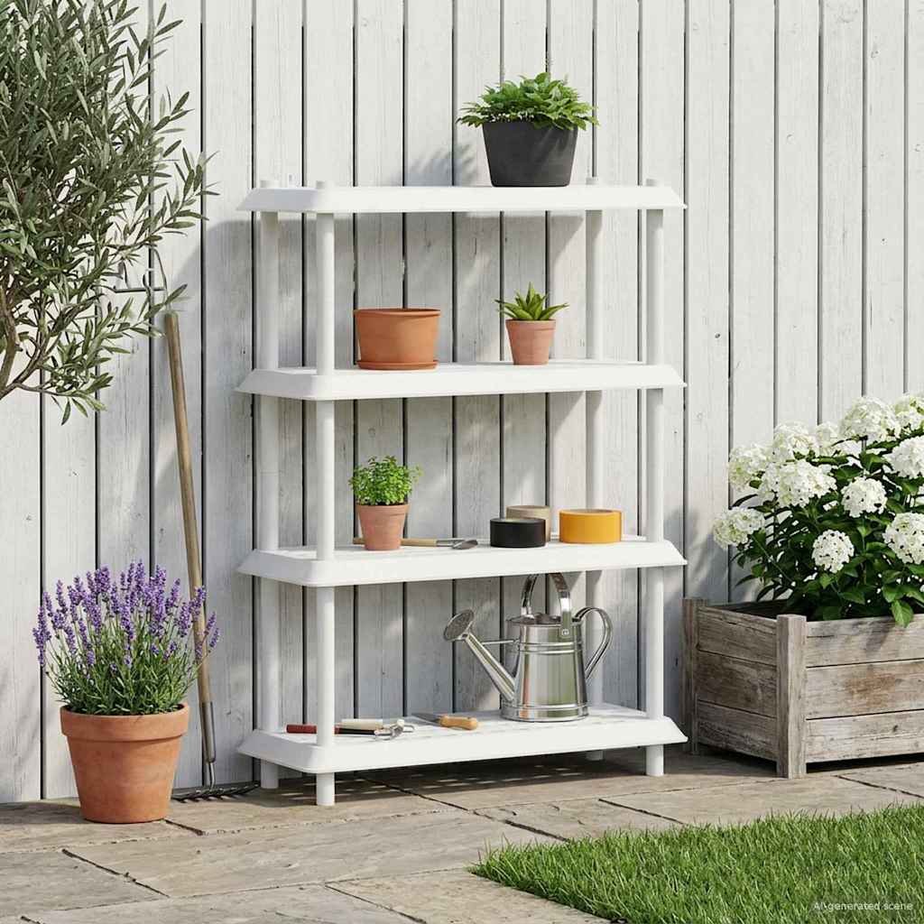 Walplus 4 Tier Shelving Unit - White - 100 x 40 x 136.5 cm