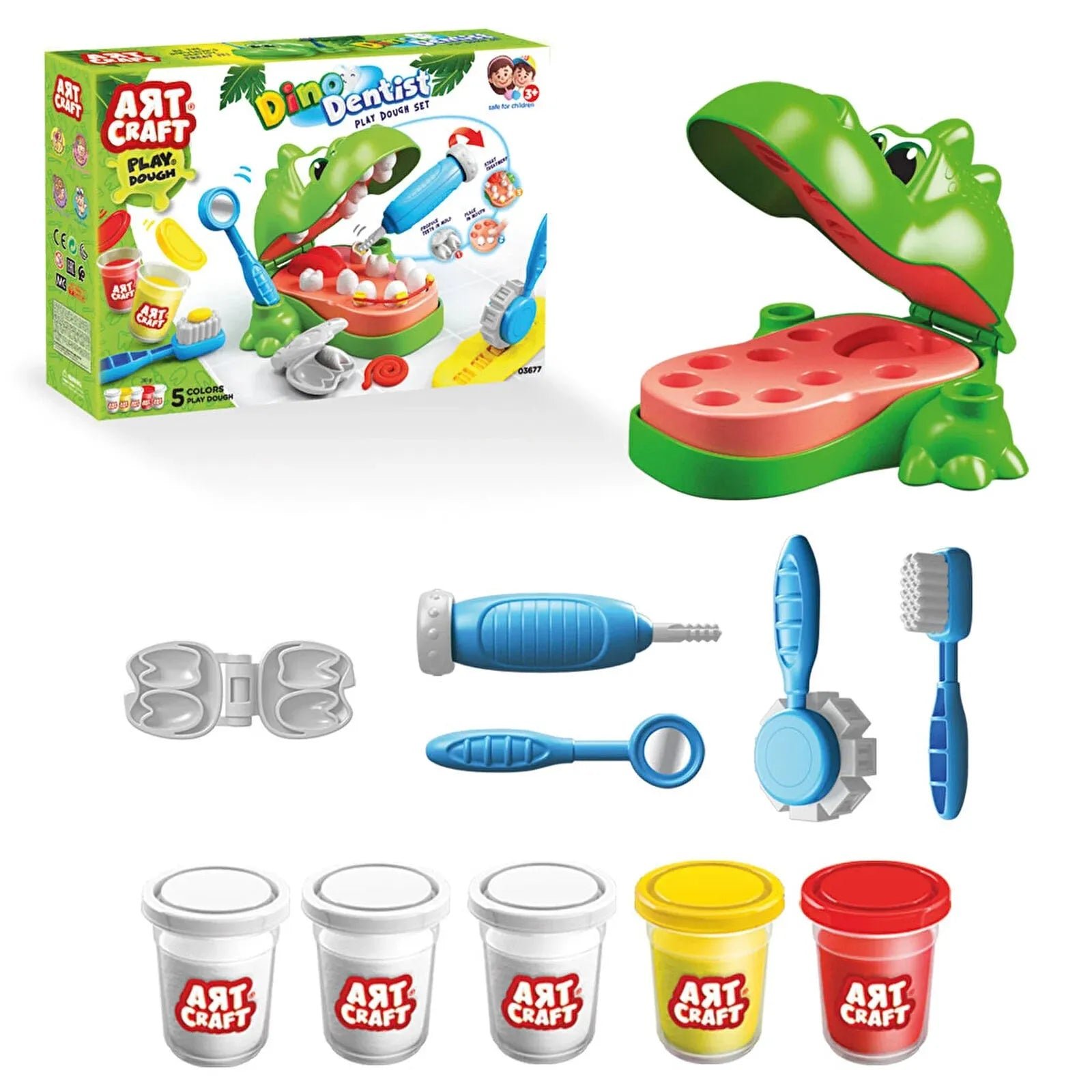 Art Craft Dinosaur Dentist Play Dough Set