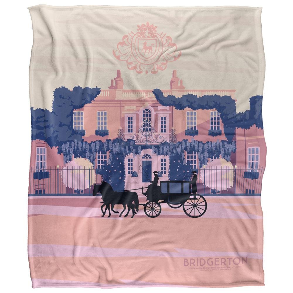 Bridgerton Modern Minimal Soft House Pink & Blue Blanket - 127cm x 152cm