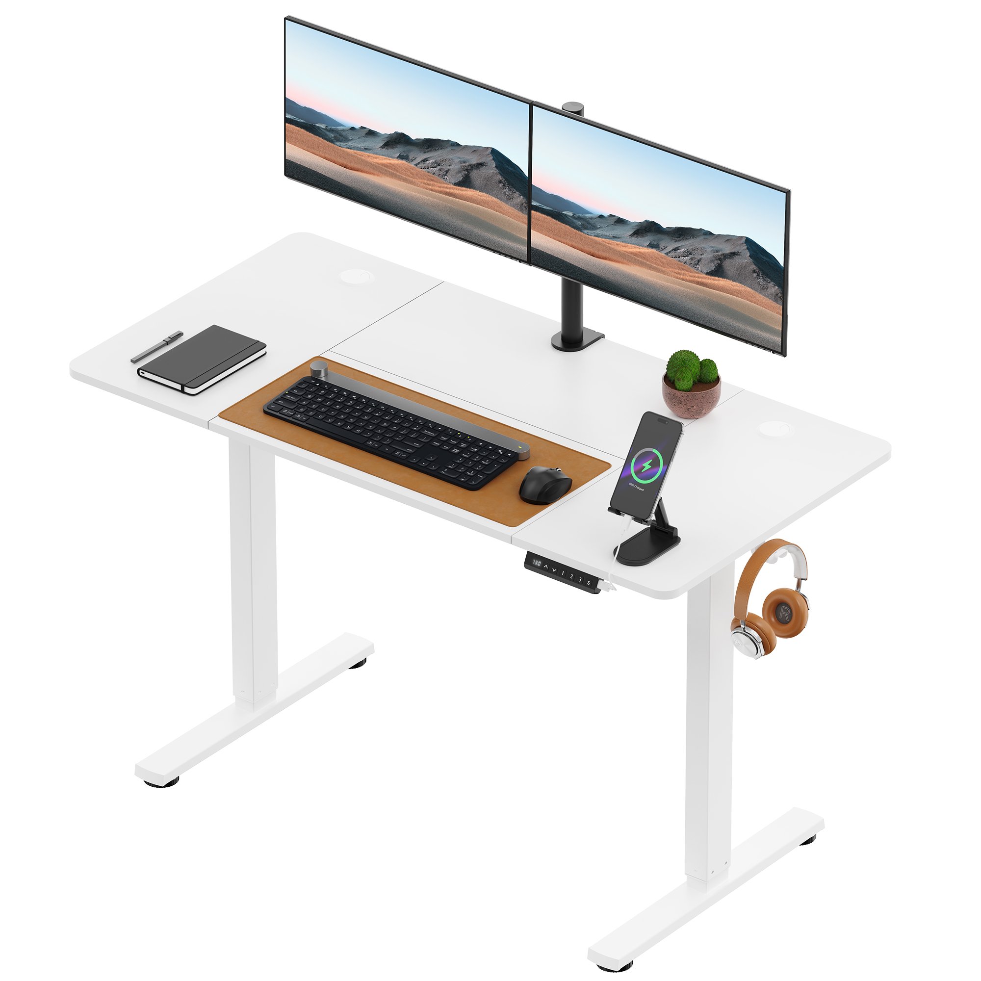 Vonhaus 120 x 60cm Electric Standing Desk - White