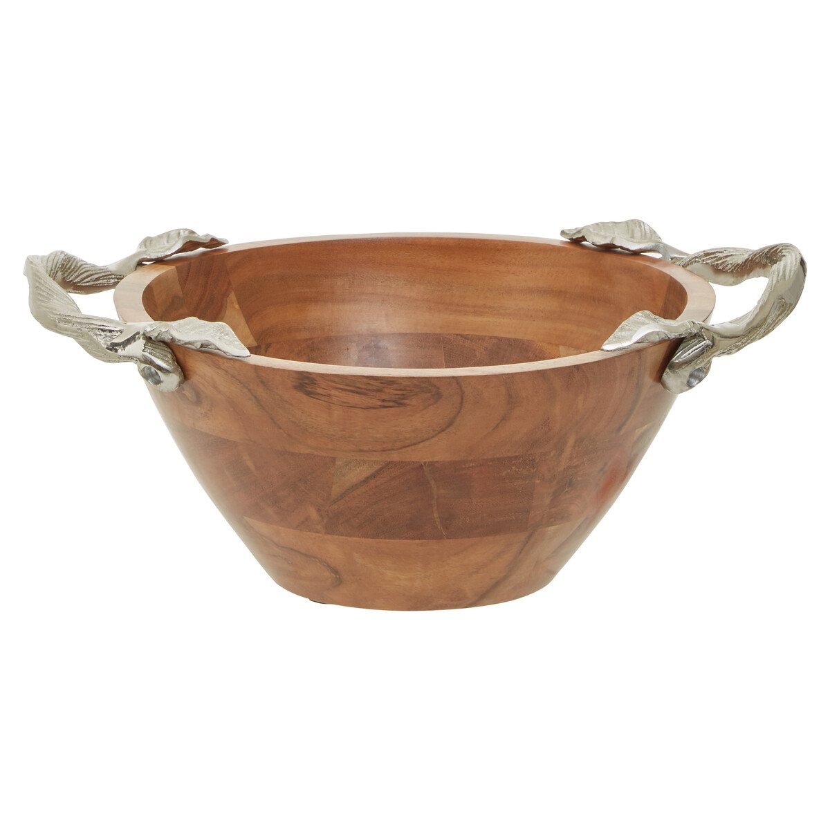 Orsina Vine Acacia Wood Medium Round Bowl - Silver