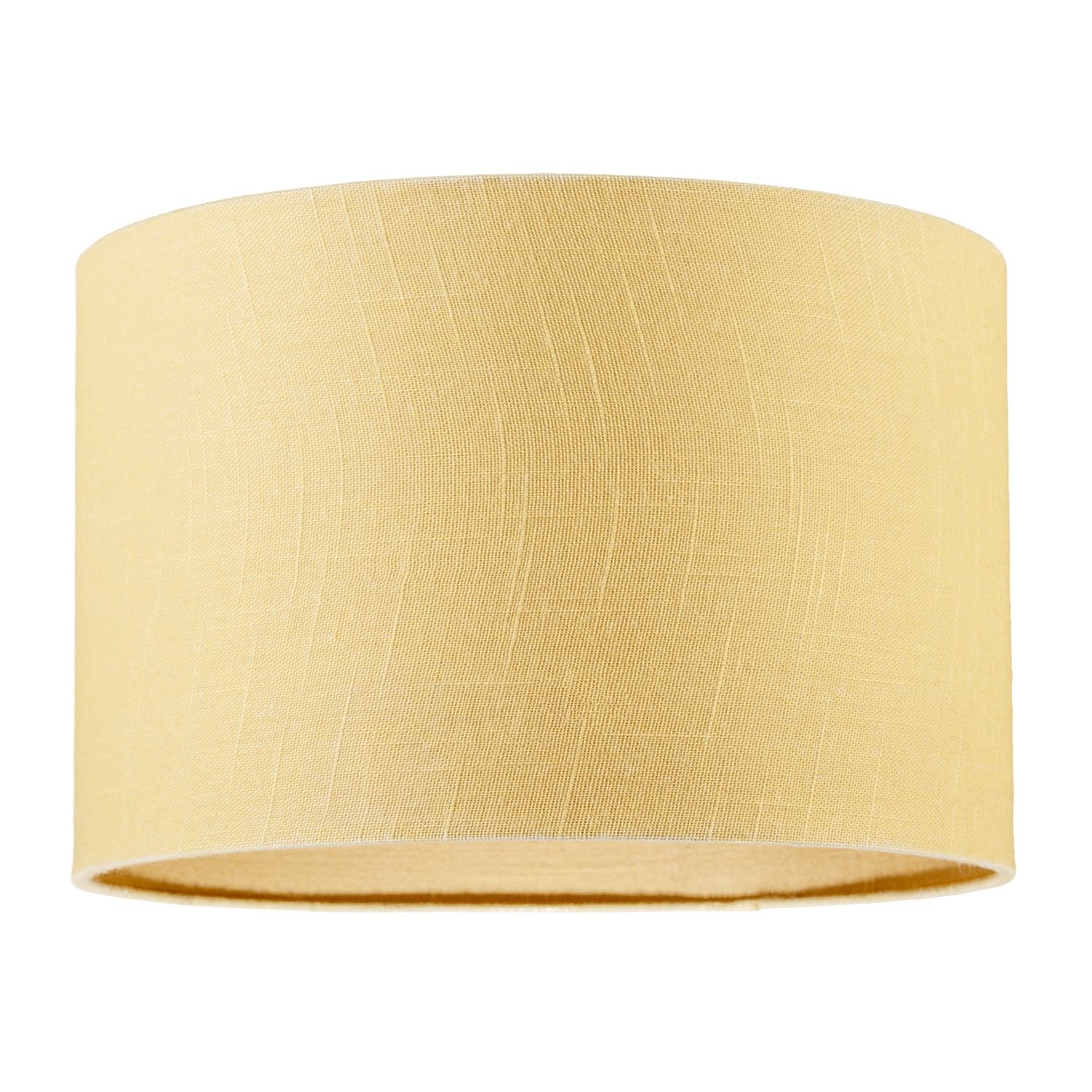 Happy Homewares Soft Mellow Yellow Textured Linen Fabric Lampshade - 30cm