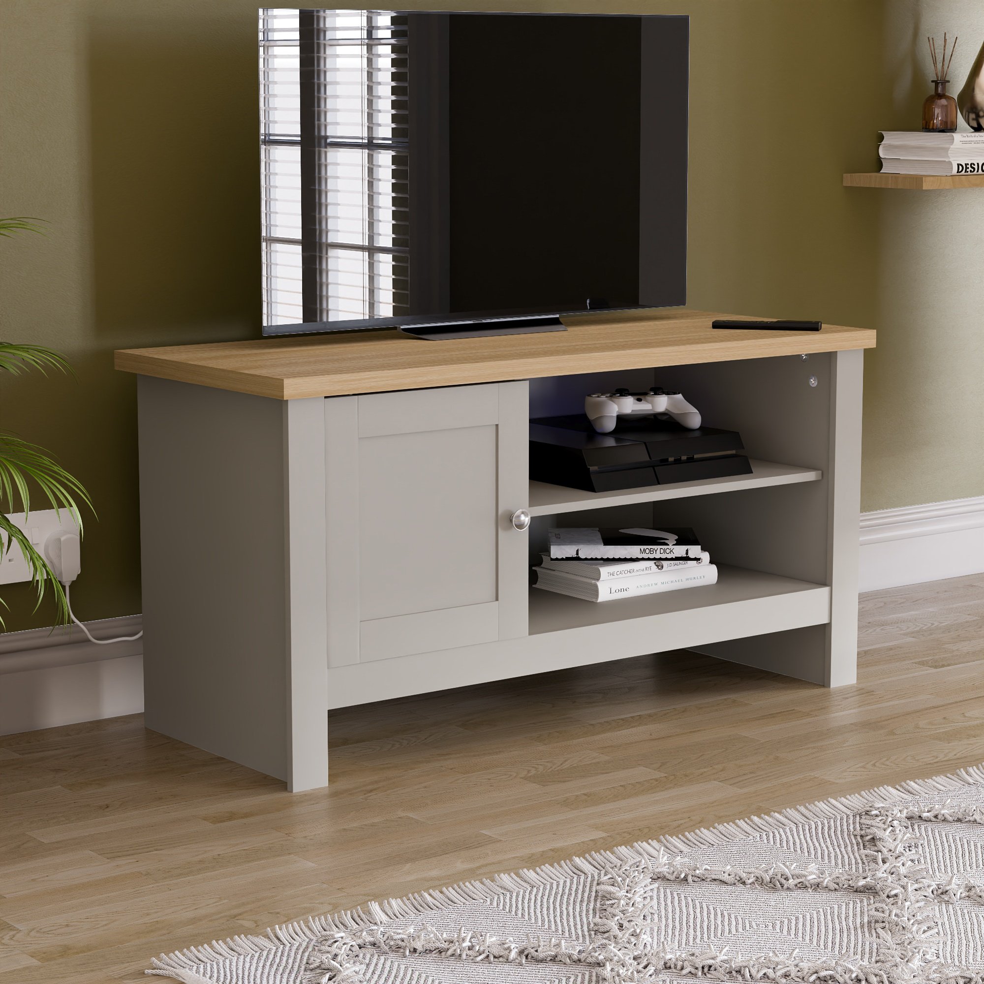 Vida Designs Arlington 1 Door TV Unit - Grey