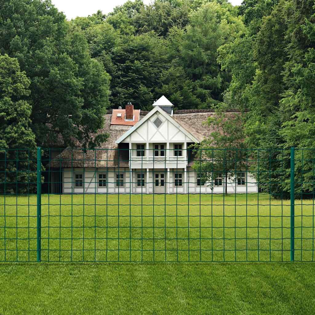 Walplus Pvc-coated Steel Euro Fence - Green - 20 x 1.2m/76 x 63 mm